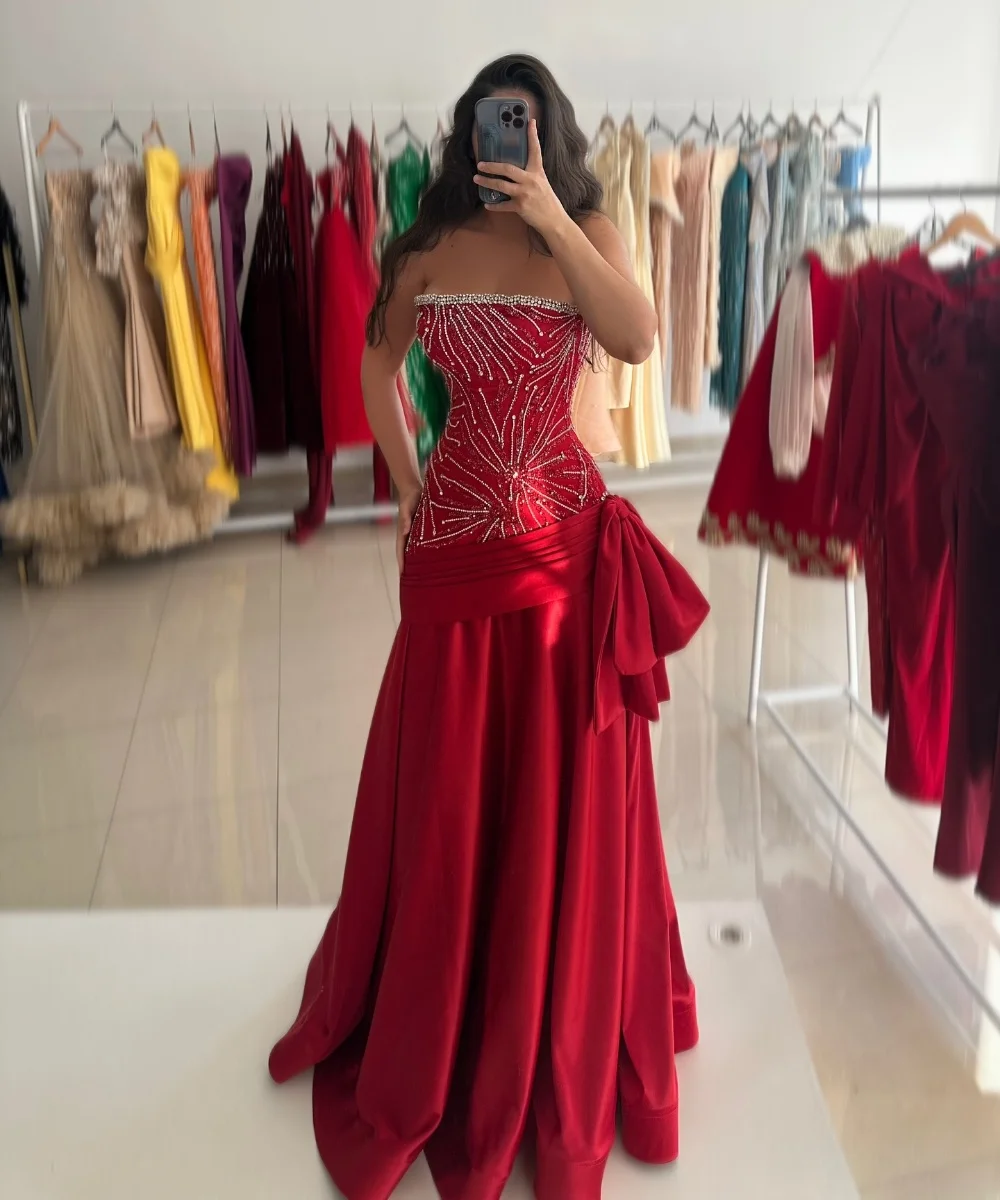 Customized Sparkle Charmeuse Pleat Sequined Pattern A-line Strapless Long Prom Dresses Bespoke Occasion Exquisite
Customized Sparkle Charmeuse Pleat Sequined Pattern A-line Strapless Long Prom Dresses Bespoke Occasion Exquisite