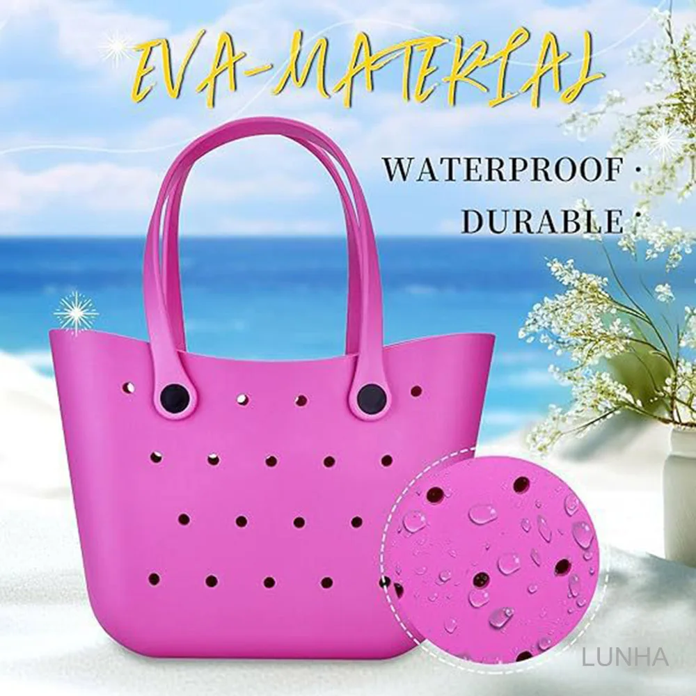 Стильная пляжная сумка-тоут из ЭВА, небольшой размер, большая вместимость, водонепроницаемая ручная пляжная корзина для уличных водных парков
Стильная пляжная сумка-тоут из ЭВА, небольшой размер, большая вместимость, водонепроницаемая ручная пляжная корзина для уличных водных парков