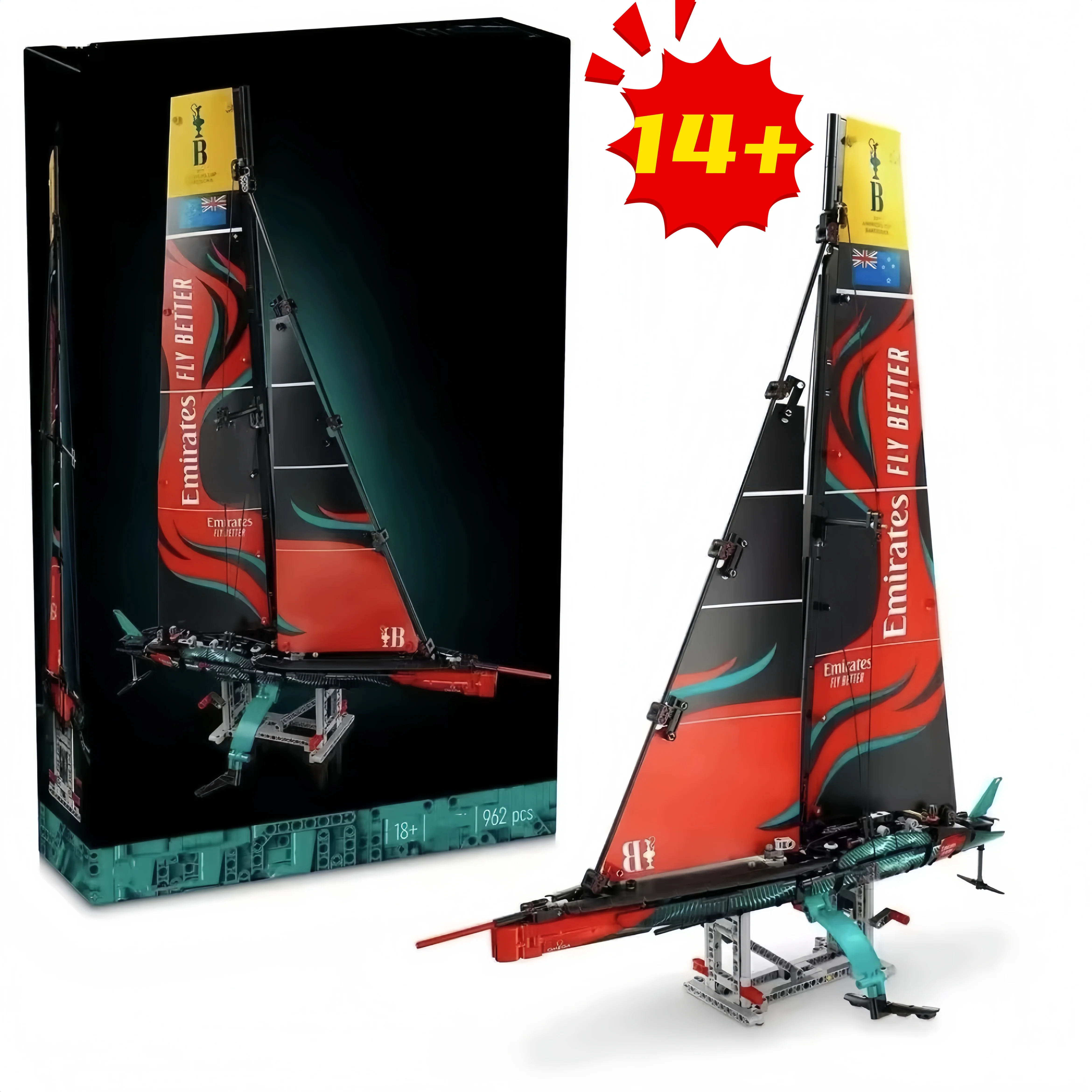 Technical Emirates Team New Zealand AC75 Yacht Building Blocks MOC Assemble Bricks Boat Toys Gift For Kids Boy 962Pcs
Technical Emirates Team New Zealand AC75 Yacht Building Blocks MOC Assemble Bricks Boat Toys Gift For Kids Boy 962Pcs
