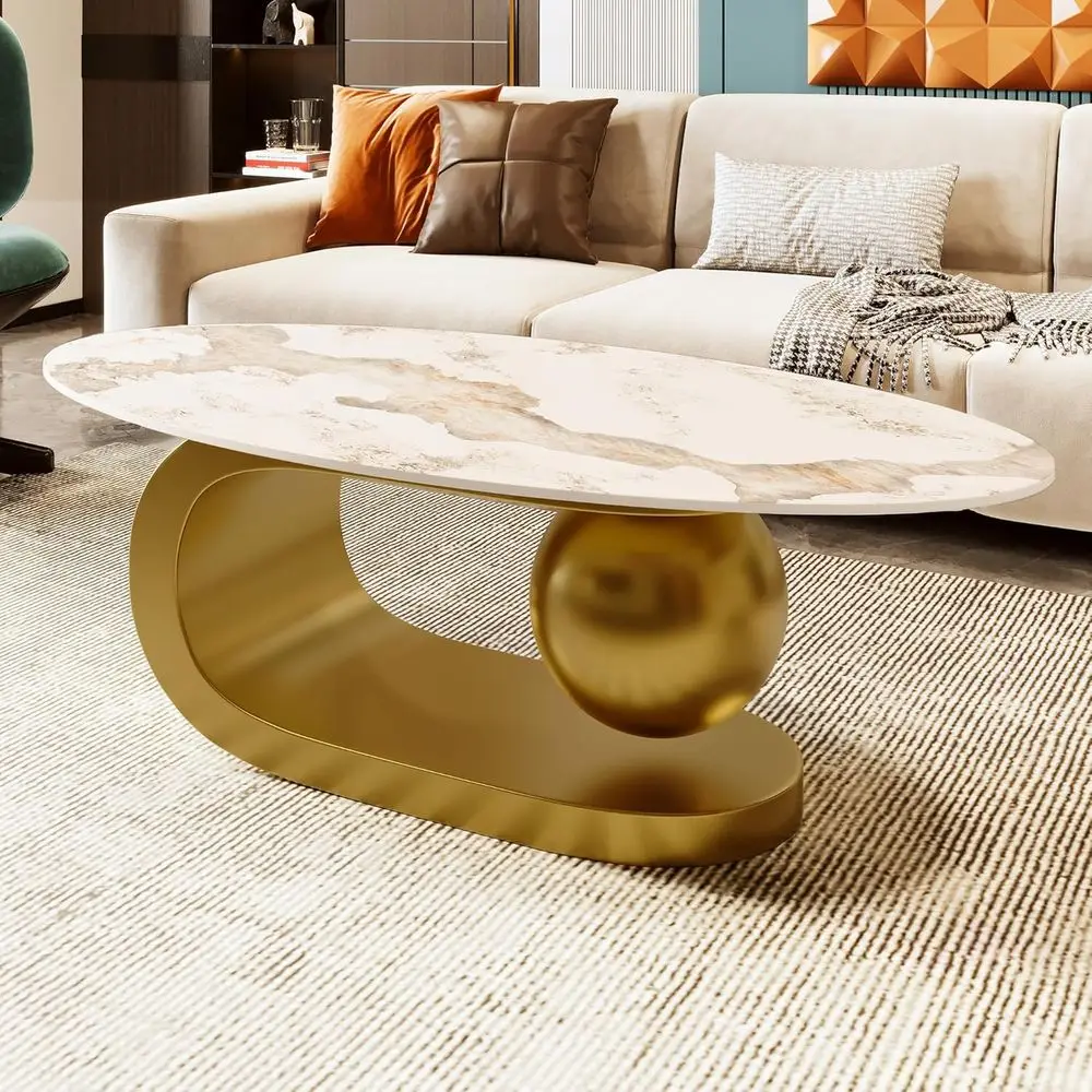 Elegant Oval Marble Coffee Table with Sintered Stone Top and Silver Stainless Steel Base, Ideal for Cocktails and Living Spaces
Elegant Oval Marble Coffee Table with Sintered Stone Top and Silver Stainless Steel Base, Ideal for Cocktails and Living Spaces