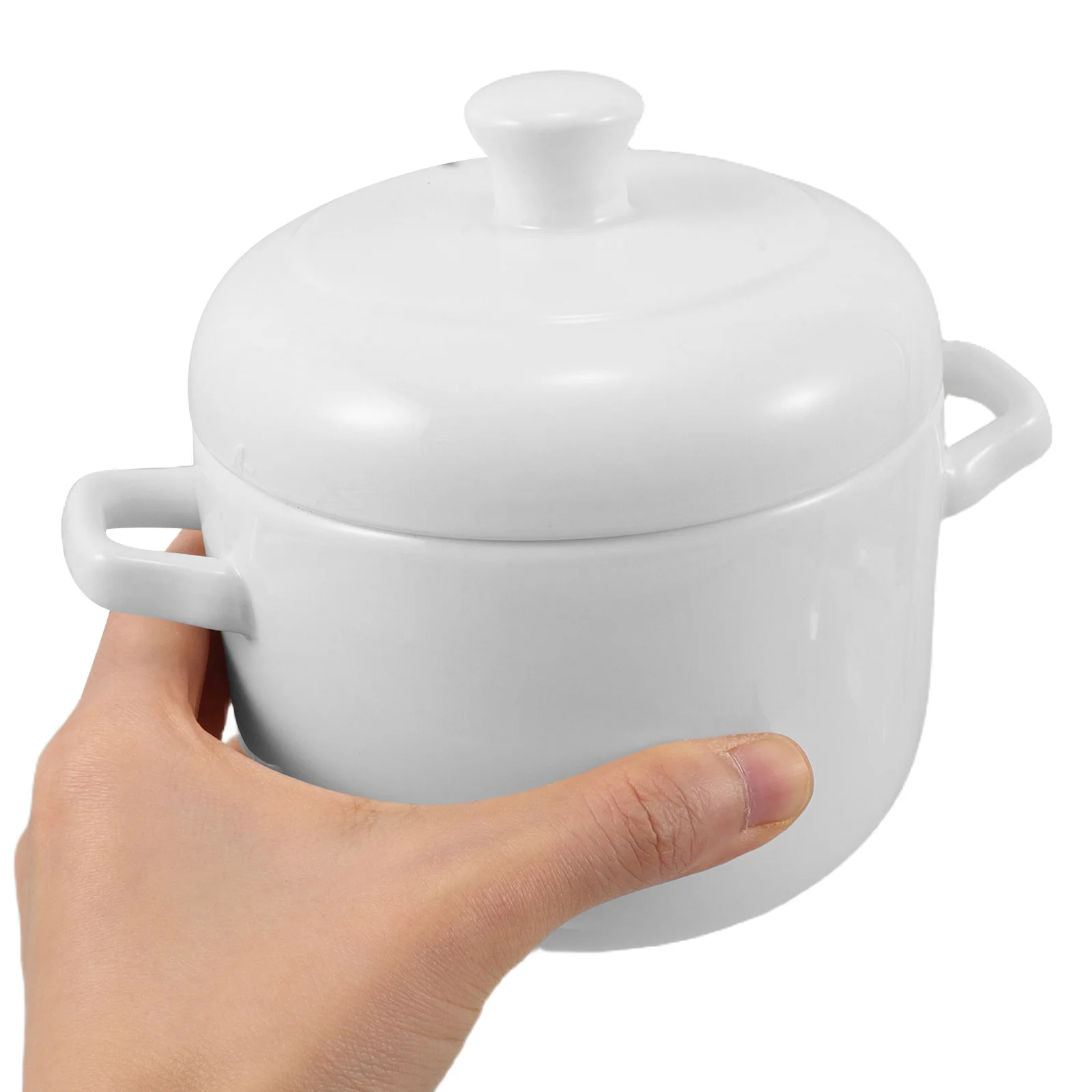 White Porcelain Ceramic Stew Pot 600ml Dual Handle Cooking Pot Soup Bowl Lid Kitchen Restaurant Supplies Double Ear Soup Bowl
White Porcelain Ceramic Stew Pot 600ml Dual Handle Cooking Pot Soup Bowl Lid Kitchen Restaurant Supplies Double Ear Soup Bowl