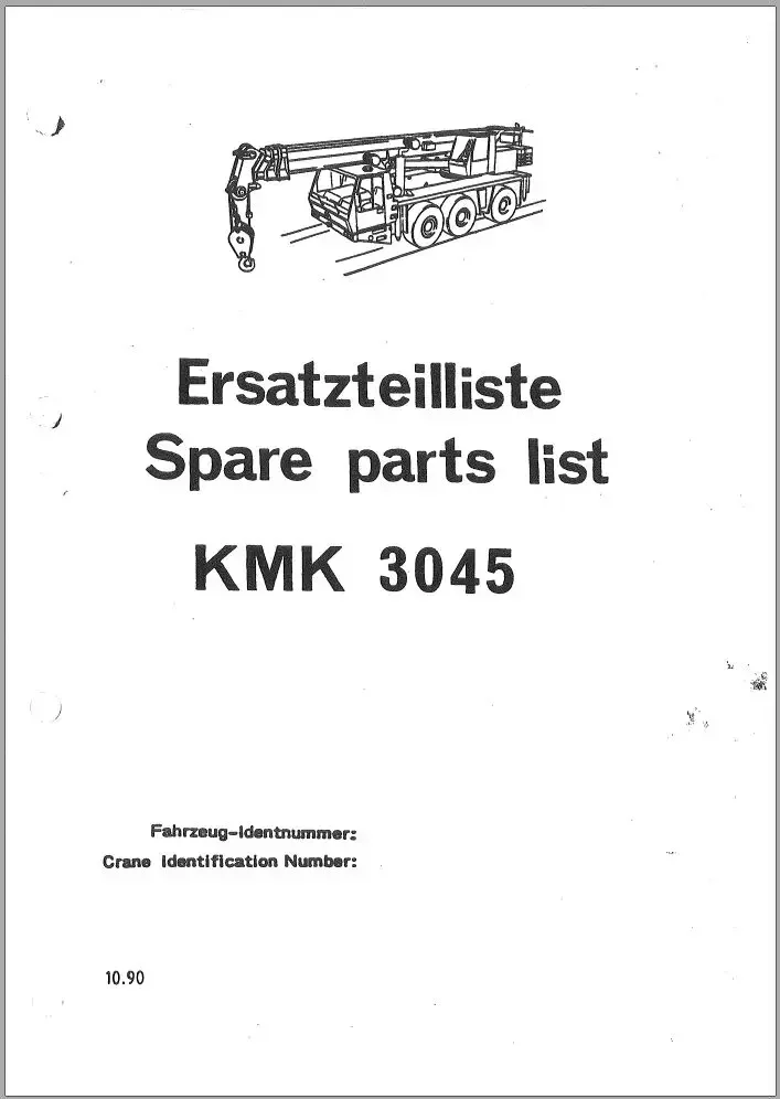 Руководство по каталогу запасных частей Krupp KMK Crane 2023, PDF EN DE FR
Руководство по каталогу запасных частей Krupp KMK Crane 2023, PDF EN DE FR
