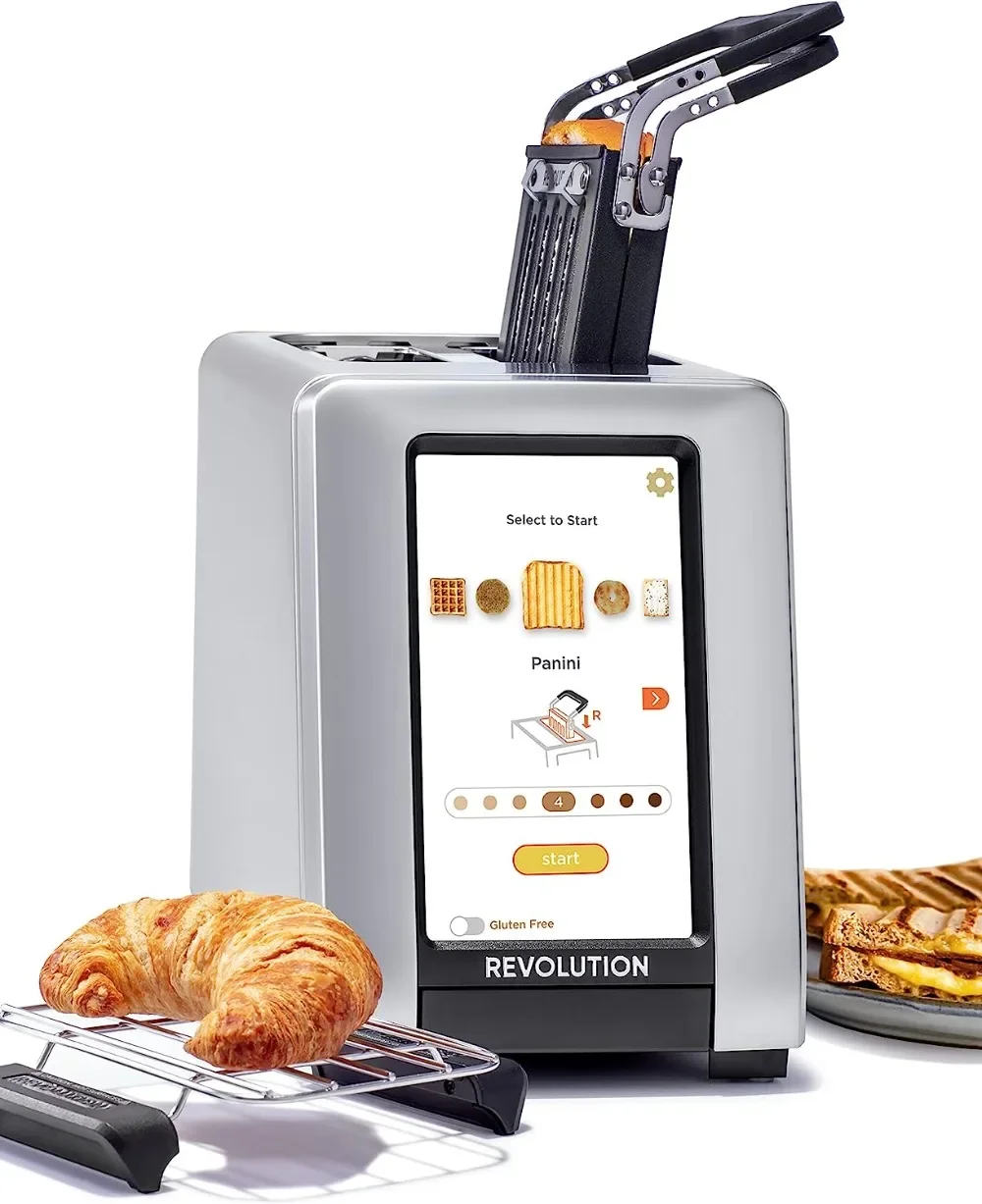 Тостер Revolution R270 с высокоскоростным сенсорным экраном, умный тостер на 2 ломтика с запатентованной технологией InstaGLO, согревающий
Тостер Revolution R270 с высокоскоростным сенсорным экраном, умный тостер на 2 ломтика с запатентованной технологией InstaGLO, согревающий