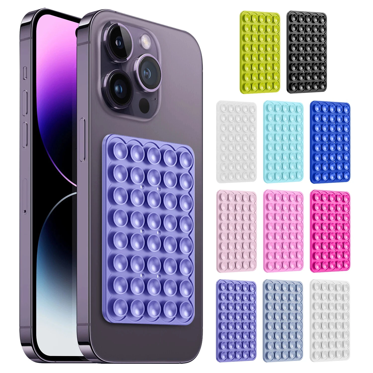 2 Pack Silicone Suction Cup Phone Case Mount Double Sided Hands-Free Strong Grip Holder for Selfies Videos for iPhone Android
2 Pack Silicone Suction Cup Phone Case Mount Double Sided Hands-Free Strong Grip Holder for Selfies Videos for iPhone Android