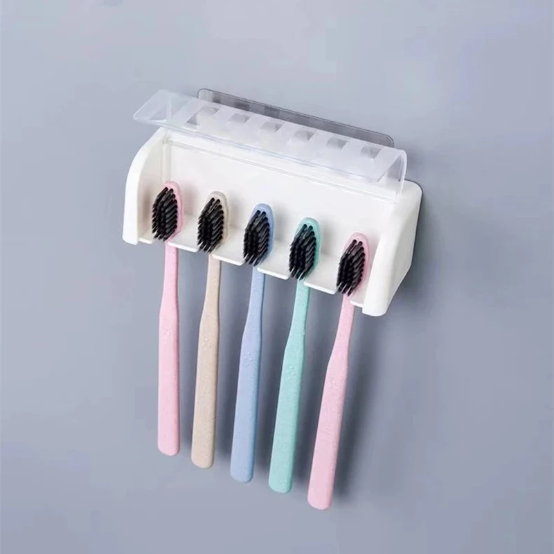 Bathroom Wallmount Toothbrush Holder With Cover 5 Slots Without Drilling Home Bathroom Self Adhered Toothbrush Storage Racks
Bathroom Wallmount Toothbrush Holder With Cover 5 Slots Without Drilling Home Bathroom Self Adhered Toothbrush Storage Racks