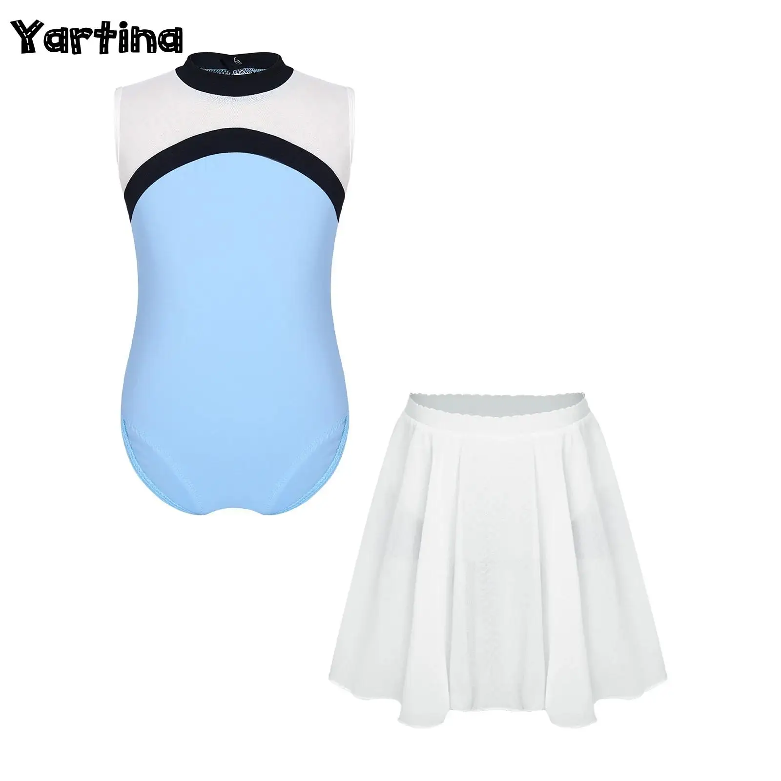 Kids Girls Ballet Leotards Lyrical Dance Performance Costume Mesh Patchwork Leotard with Chiffon Skirt for Practice Examination
Kids Girls Ballet Leotards Lyrical Dance Performance Costume Mesh Patchwork Leotard with Chiffon Skirt for Practice Examination