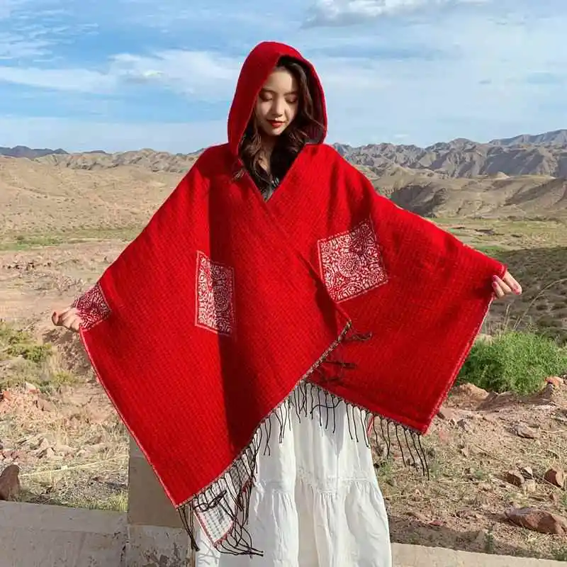Thickened Knitted Shawl with Hood for Office And Air Conditioner Use Warm Autumn Winter Travel in Tibet Qinghai Double Use
Thickened Knitted Shawl with Hood for Office And Air Conditioner Use Warm Autumn Winter Travel in Tibet Qinghai Double Use