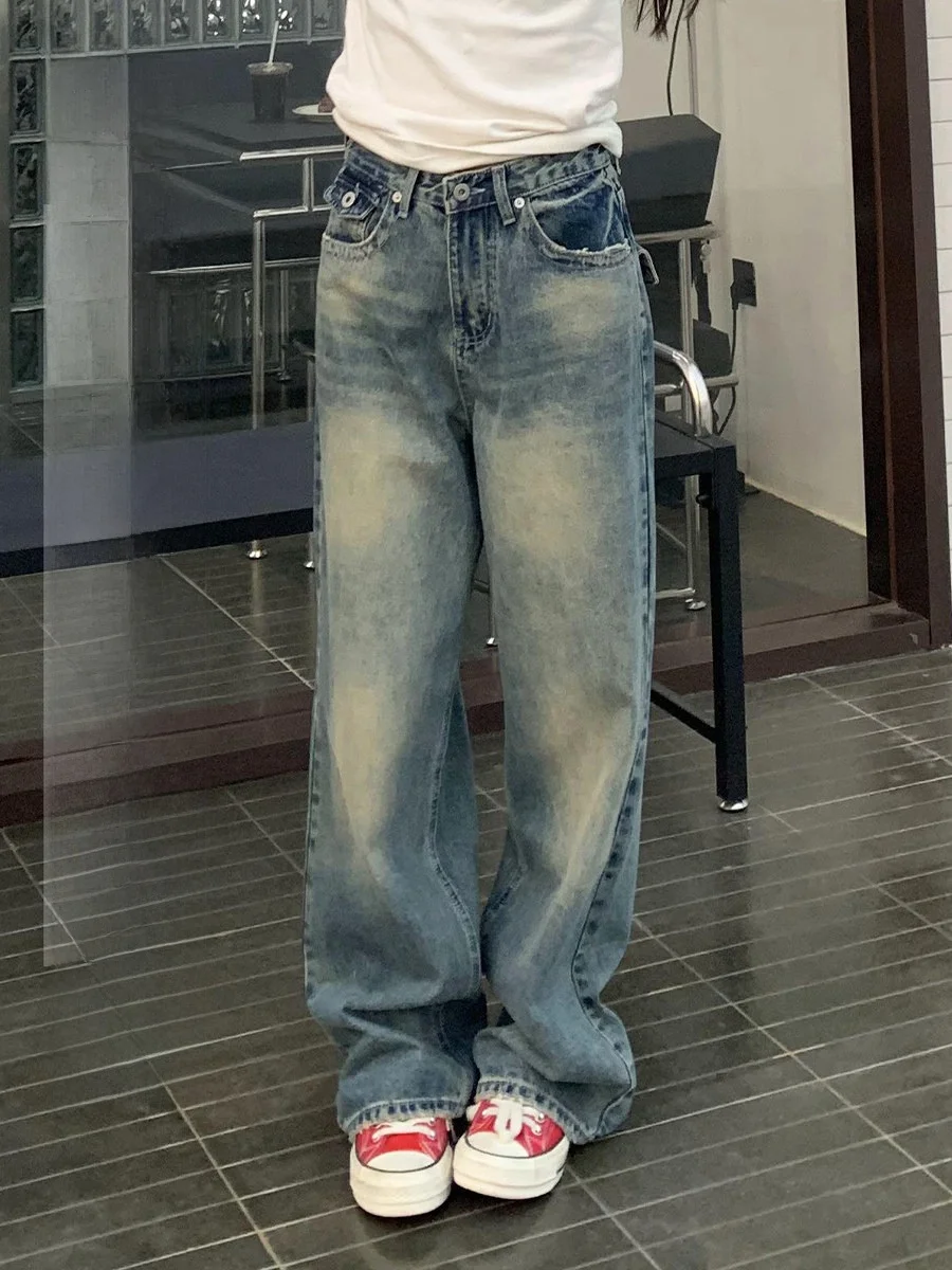 Retro Washed Straight Leg Jeans Women's High Waist Wide Leg Floor-Length Pants Spring Autumn Design Slimming Effect Orange Tree
Retro Washed Straight Leg Jeans Women's High Waist Wide Leg Floor-Length Pants Spring Autumn Design Slimming Effect Orange Tree