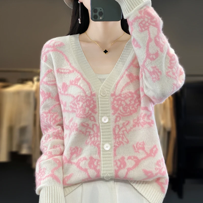 2023 New Style Thicker Women Jackets 100% Wool Knitted Cardigans Winter Warm Soft V-neck Long sleeve Female Sweaters 4Colors Top
2023 New Style Thicker Women Jackets 100% Wool Knitted Cardigans Winter Warm Soft V-neck Long sleeve Female Sweaters 4Colors Top