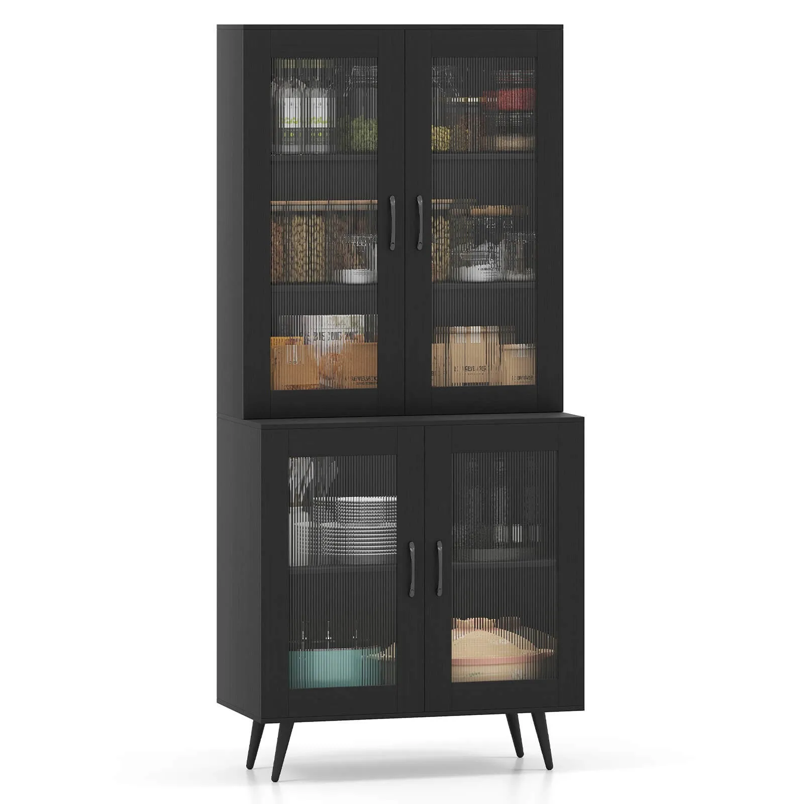 Kitchen Pantry Cabinet with Translucent Fluted Doors & Adjustable Shelf
Kitchen Pantry Cabinet with Translucent Fluted Doors & Adjustable Shelf