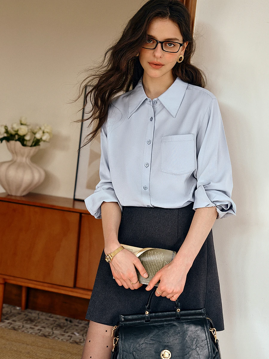 OLrain Women Long Sleeve Shirt 2025 Autumn New Fashion Button Down Shirts & Blouses Commute Ladies Top Autumn Clothes M57QC98335 
OLrain Women Long Sleeve Shirt 2025 Autumn New Fashion Button Down Shirts & Blouses Commute Ladies Top Autumn Clothes M57QC98335