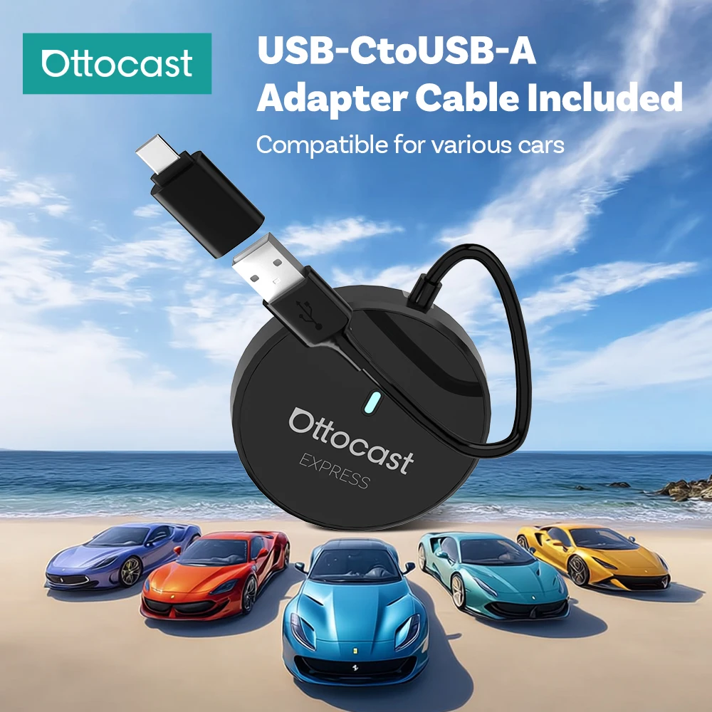 Ottocast Mini Express Wireless CarPlay Android Auto Adapter 2 In 1 Car Accessories for Map Music Call Message New Arrivals 2025
Ottocast Mini Express Wireless CarPlay Android Auto Adapter 2 In 1 Car Accessories for Map Music Call Message New Arrivals 2025