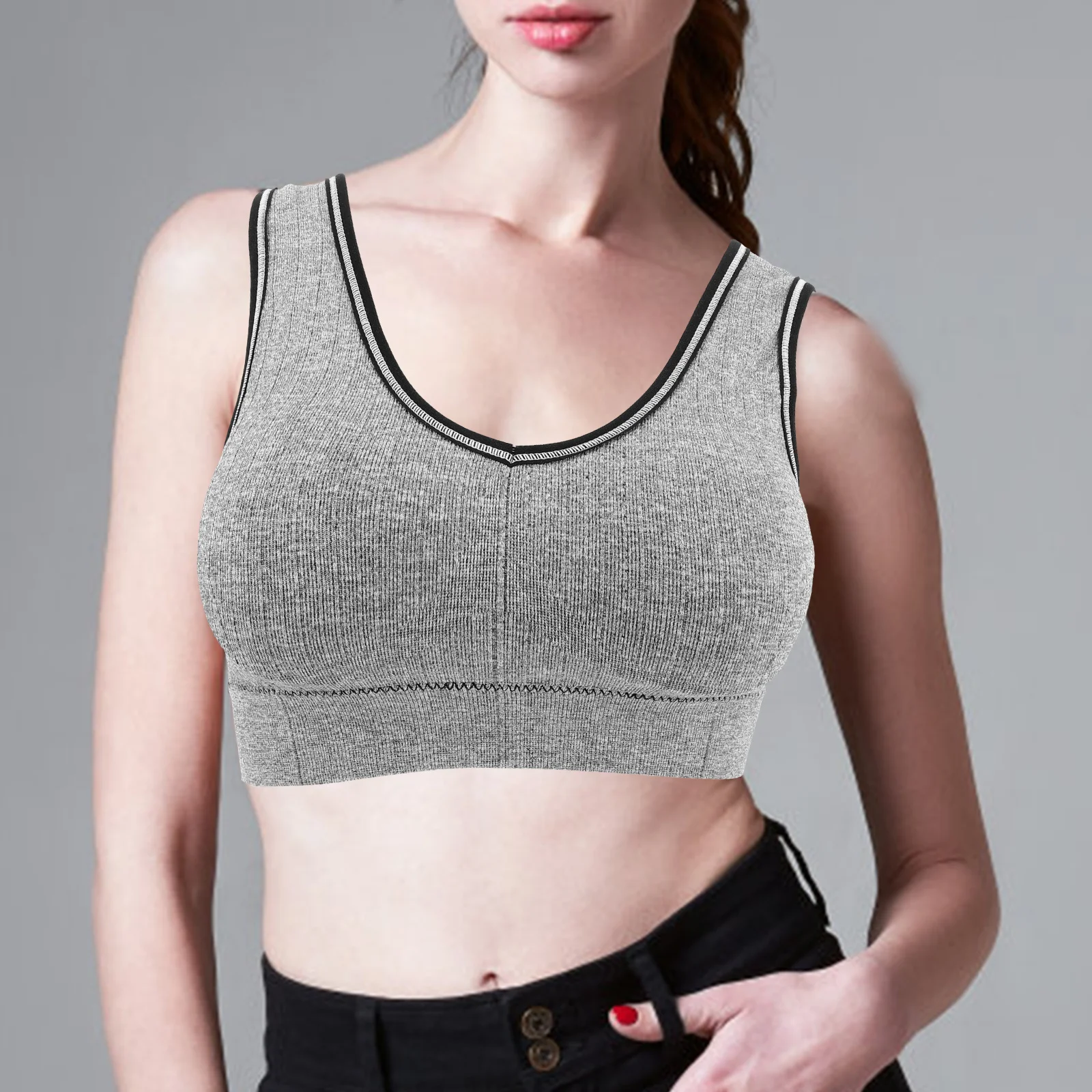 Ladies Wirefree Sports Bra Breathable Nylon Fabric Slim Fit Workout Fitness Vest Soft Comfortable Sports Underwear Women Girls
Ladies Wirefree Sports Bra Breathable Nylon Fabric Slim Fit Workout Fitness Vest Soft Comfortable Sports Underwear Women Girls