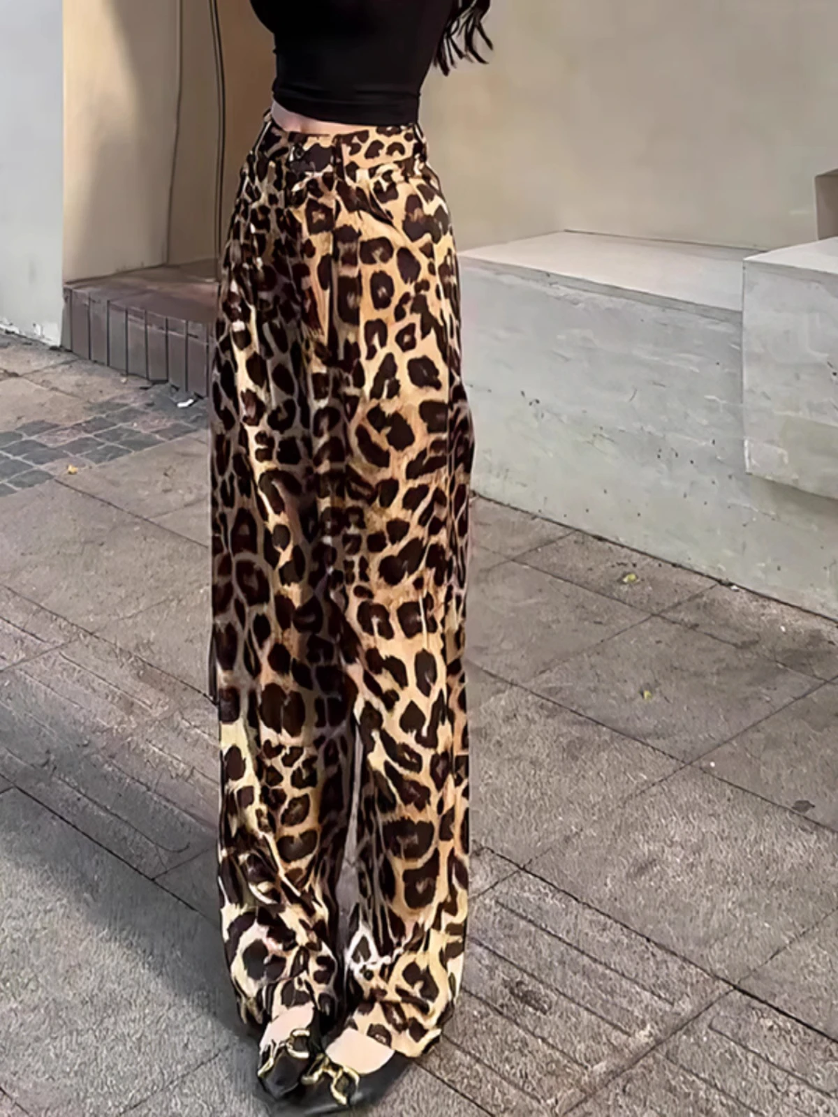 Elegant Loose Straight Leg Pants Women's Fashionable Leopard Print High Waist Long Trousers Spring Autumn New Style Casual Wear
Elegant Loose Straight Leg Pants Women's Fashionable Leopard Print High Waist Long Trousers Spring Autumn New Style Casual Wear