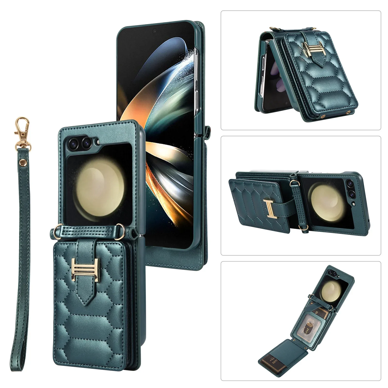 Card Holder Phone Cases For Samsung Galaxy Z Flip 5 4 3 Case Cross Body Rope Fashion Drop-Resistant Z Flip3 Protective Cover
Card Holder Phone Cases For Samsung Galaxy Z Flip 5 4 3 Case Cross Body Rope Fashion Drop-Resistant Z Flip3 Protective Cover