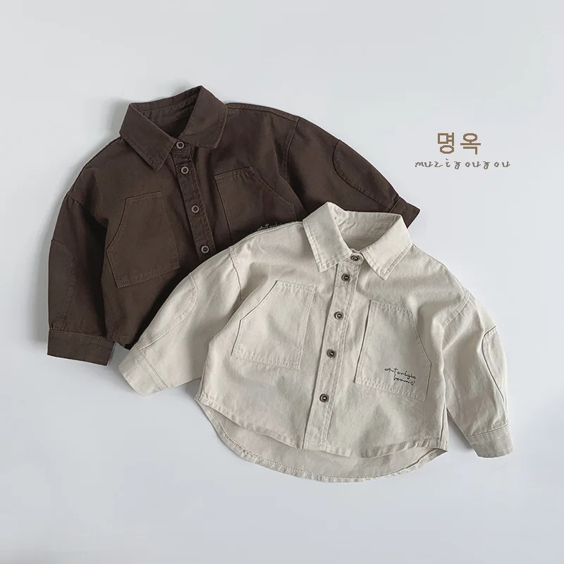 100% Cotton Children's Shirt New Long Sleeved Lapel Letter Printed Pocket Simple Casual Basic Versatile Children's Clothing,W254 
100% Cotton Children's Shirt New Long Sleeved Lapel Letter Printed Pocket Simple Casual Basic Versatile Children's Clothing,W254