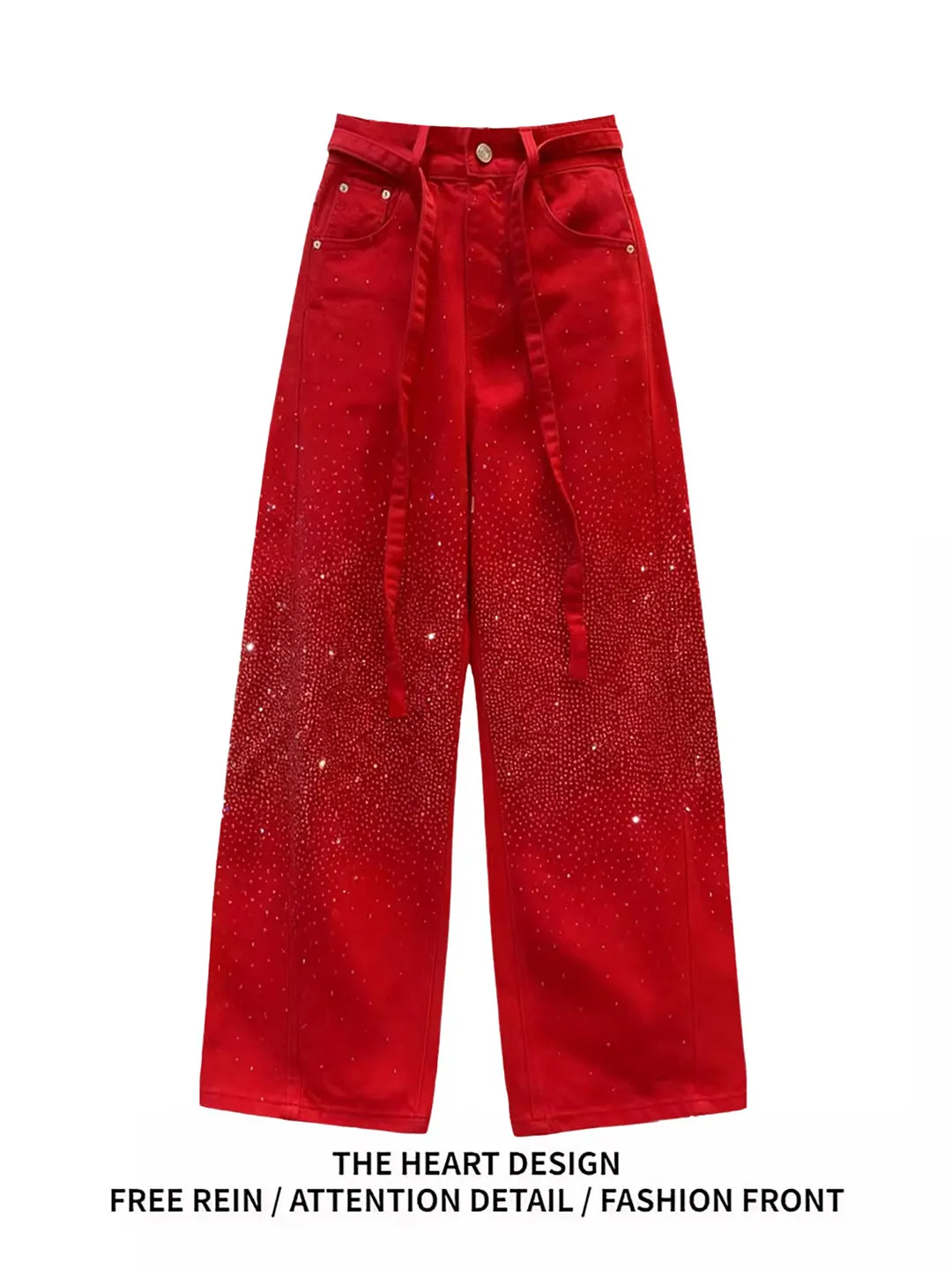 Red High Waist Wide Leg Denim Jeans Women's Spring American Retro Glitter High Waist Loose Slimming Floor-Length Pants
Red High Waist Wide Leg Denim Jeans Women's Spring American Retro Glitter High Waist Loose Slimming Floor-Length Pants