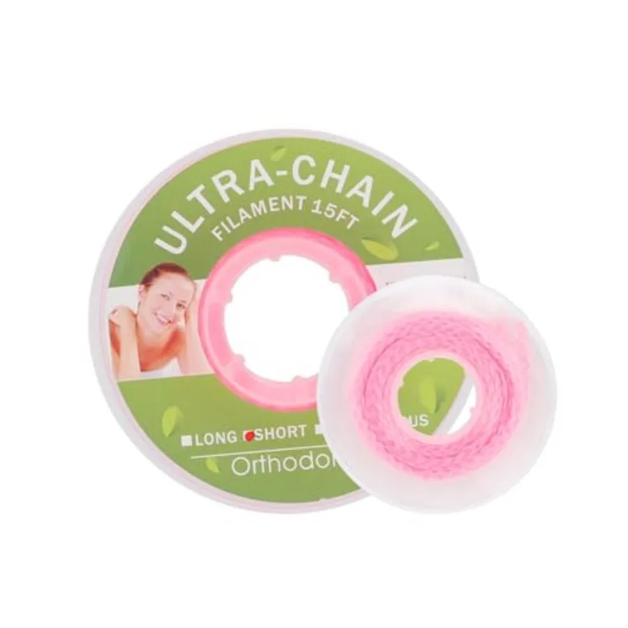Colourful Elastic Power Chain for Braces Dental Orthodontic Powerchains 3 Sizes Ortho Rubber Band Continuous, Pink 20#
Colourful Elastic Power Chain for Braces Dental Orthodontic Powerchains 3 Sizes Ortho Rubber Band Continuous, Pink 20#