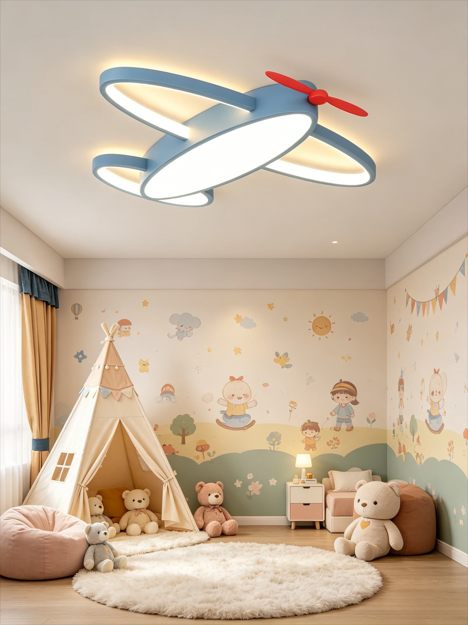 LED Airplane Ceiling Light 3 Color Changing 80W Kids Room Ceiling Lamp with Remote Control for Boys Bedroom Nursery
LED Airplane Ceiling Light 3 Color Changing 80W Kids Room Ceiling Lamp with Remote Control for Boys Bedroom Nursery