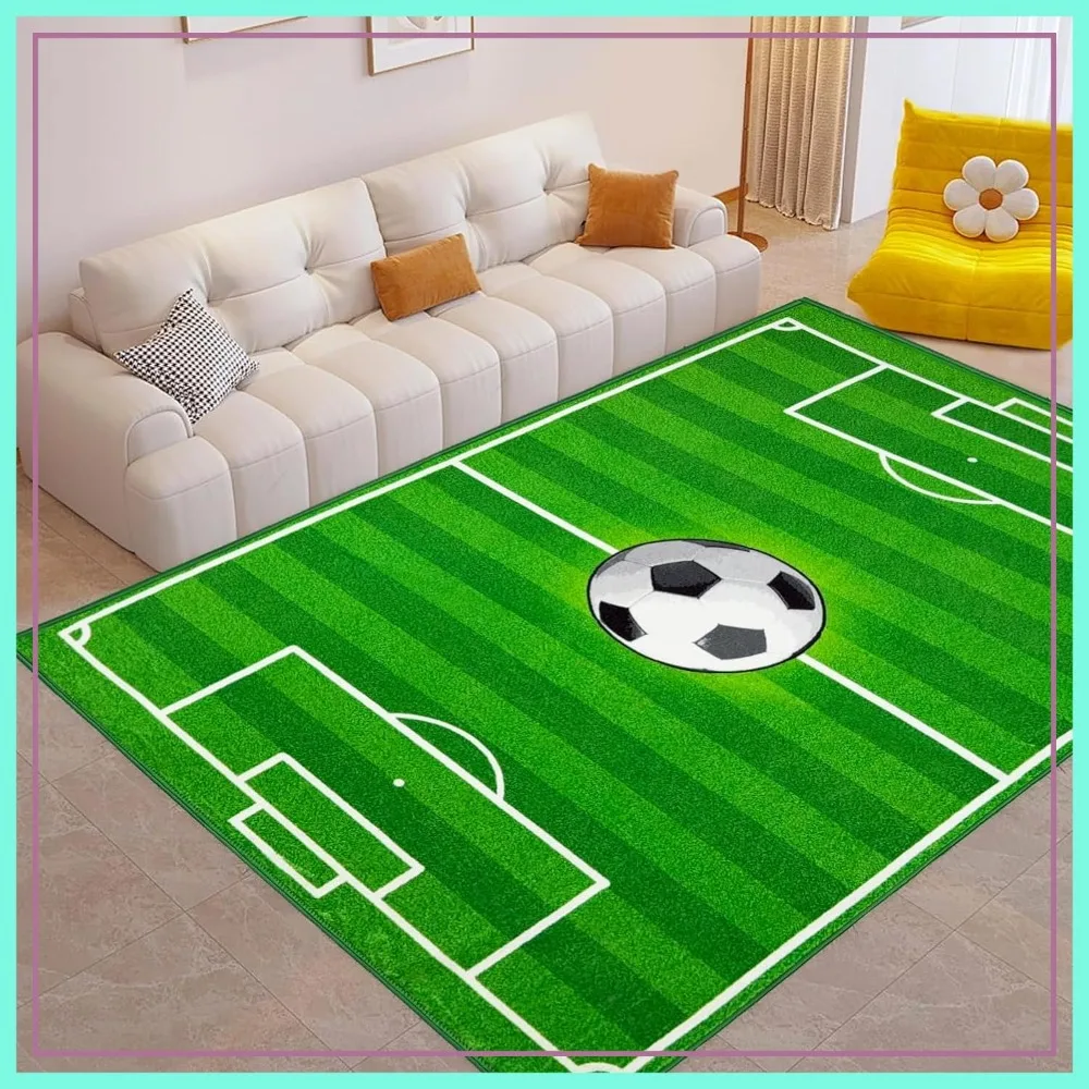 Washable Low Pile Soccer Rug 6x9 - Soccer Field Mat for Bedroom, Non-Slip Sports Room Decor, Durable Playroom Floor Mat
Washable Low Pile Soccer Rug 6x9 - Soccer Field Mat for Bedroom, Non-Slip Sports Room Decor, Durable Playroom Floor Mat
