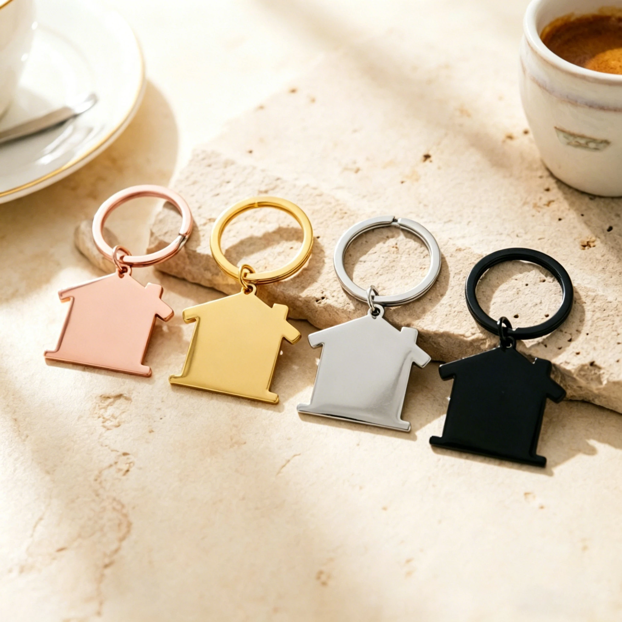 Custom Name Stainless Steel House Keychain Laser Personalized Logo Phone Number Keyring Promotion Gift Key Chain for Home Gift
Custom Name Stainless Steel House Keychain Laser Personalized Logo Phone Number Keyring Promotion Gift Key Chain for Home Gift