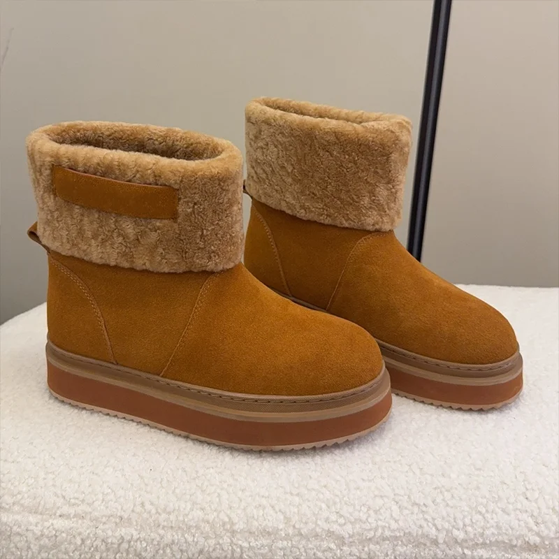 Высококачественные женские шерстяные зимние ботинки с круглым носком, универсальные теплые нескользящие туфли на платформе, модные 25080817oots
Высококачественные женские шерстяные зимние ботинки с круглым носком, универсальные теплые нескользящие туфли на платформе, модные 25080817oots