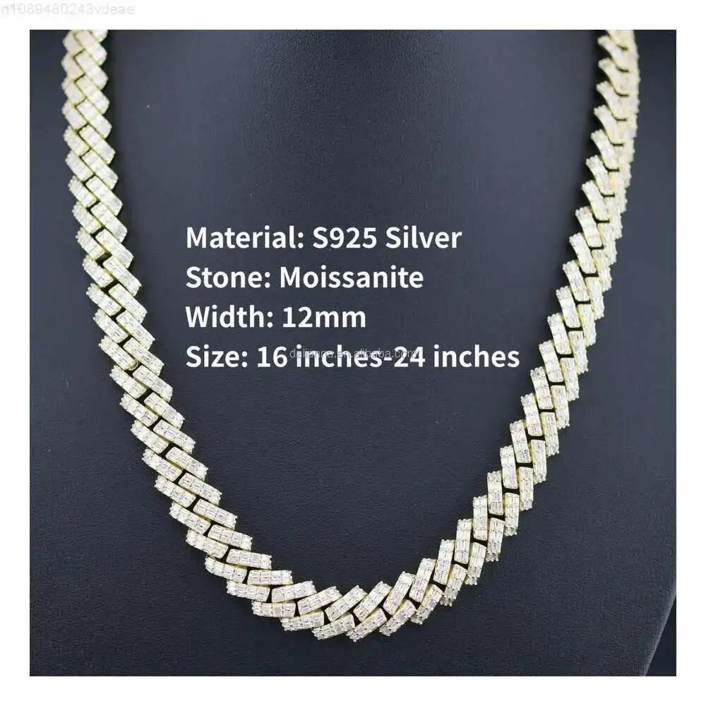 New Design 925 Silver Moissanite Necklace Jewelry Iced Out Chains Baguette Gold Plated Fine Jewelry Moissanite Cuban Link Chain
New Design 925 Silver Moissanite Necklace Jewelry Iced Out Chains Baguette Gold Plated Fine Jewelry Moissanite Cuban Link Chain