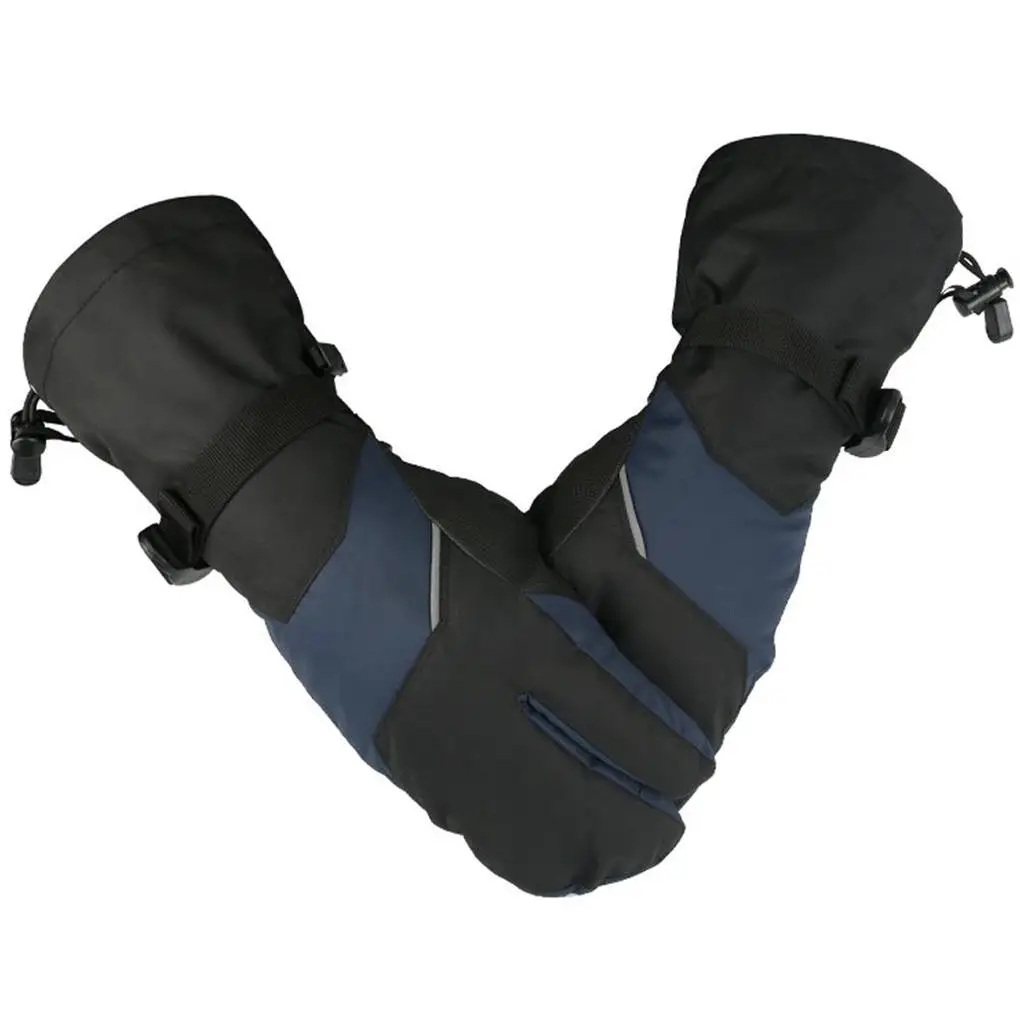 1 пара лыжных перчаток для взрослых, грелка для рук для езды на велосипеде, рыбалки, водонепроницаемая нескользящая варежка, ветрозащитная спортивная варежка, черная мужская XL