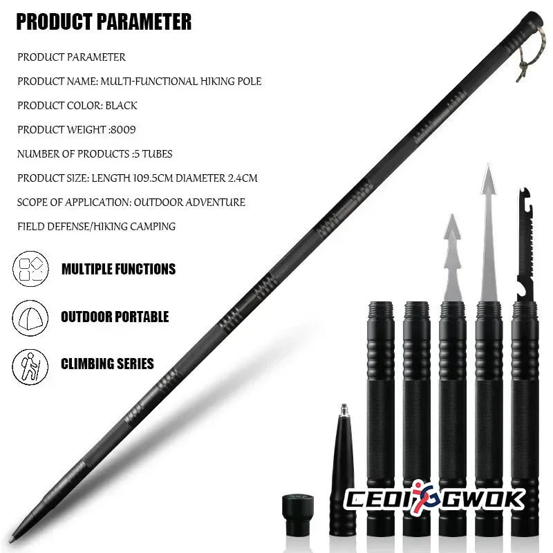 Прогулочная палка CEOI GWOK, сверхмощные треккинговые палки из алюминиевого сплава для интенсивных походов и скалолазания, складная походная палка
Прогулочная палка CEOI GWOK, сверхмощные треккинговые палки из алюминиевого сплава для интенсивных походов и скалолазания, складная походная палка