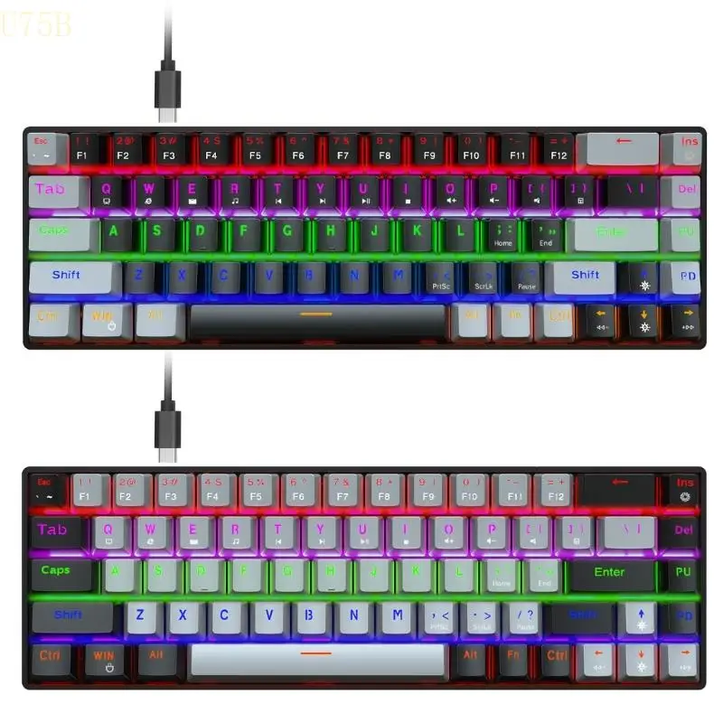 U75b Metal USB 68 Ключевой механическая игровая клавиатура со светодиодным RGB Backlight Blue подарок на день для
U75b Metal USB 68 Ключевой механическая игровая клавиатура со светодиодным RGB Backlight Blue подарок на день для