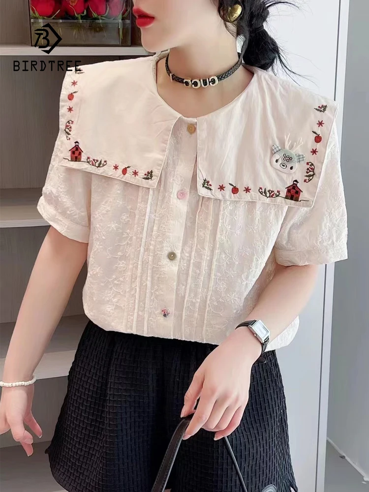 New Spring Cotton Embroidery Shirt Women Lapel Short Sleeve Tops Girl Sweet Versatile Forest Style Blouse 2024 Autumn T44335QC
New Spring Cotton Embroidery Shirt Women Lapel Short Sleeve Tops Girl Sweet Versatile Forest Style Blouse 2024 Autumn T44335QC