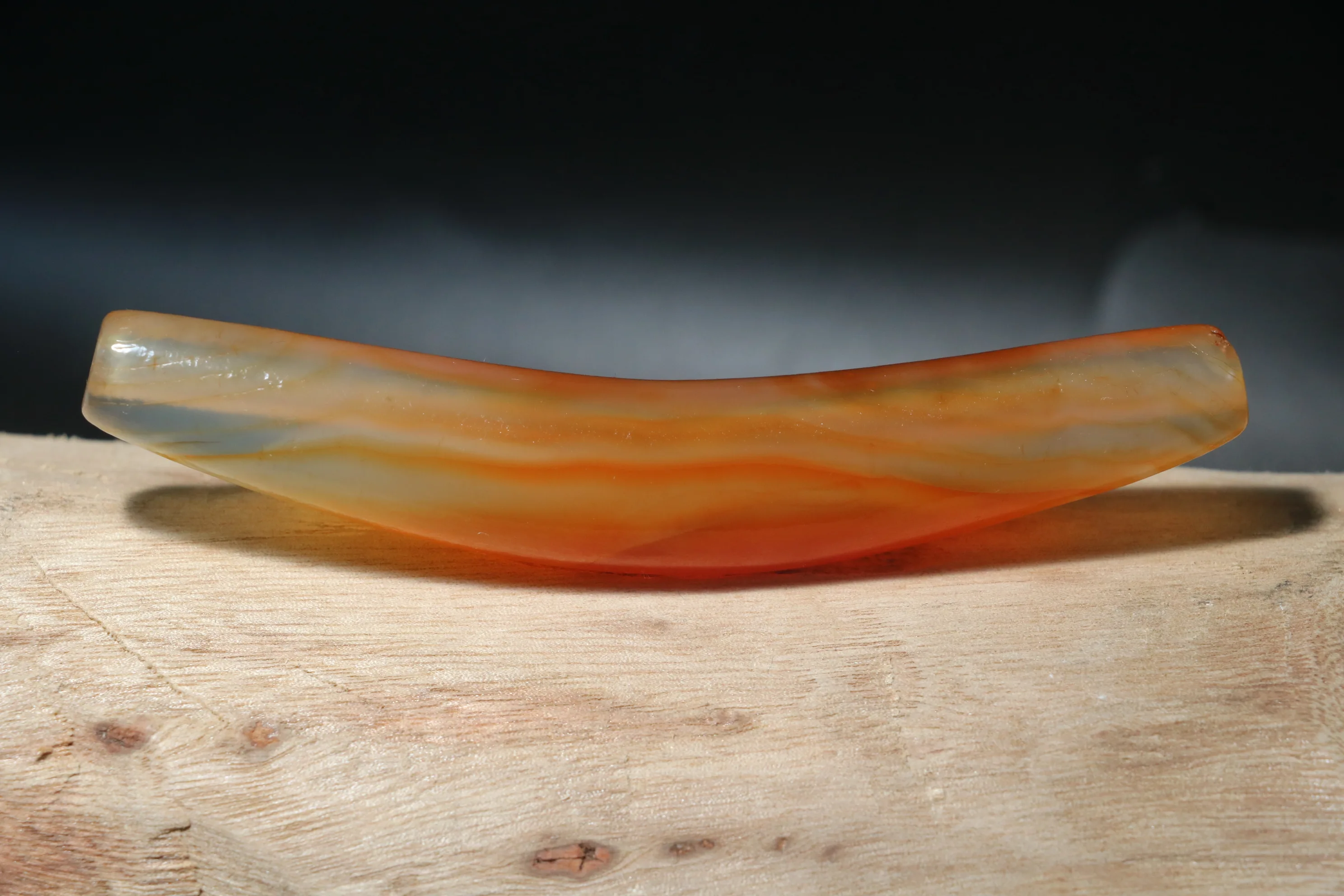 A Treasure Unique Magic Power Tibetan Old Agate Smoothly Fortune Long Ox Horn Shape dZi Bead Pendant Amulet Timestown UPD0826
A Treasure Unique Magic Power Tibetan Old Agate Smoothly Fortune Long Ox Horn Shape dZi Bead Pendant Amulet Timestown UPD0826