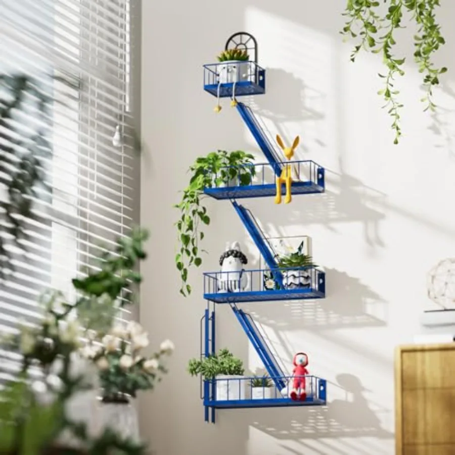 Fire Escape Shelf 5 Tier Metal Fire Escape Wall Shelves with Baskets, New York Action Figurine Display Shelf, Unique Rustic Flo
Fire Escape Shelf 5 Tier Metal Fire Escape Wall Shelves with Baskets, New York Action Figurine Display Shelf, Unique Rustic Flo