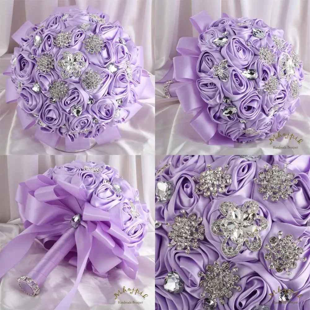 Elegant Purple Artificial Rose Bouquet with Sparkling Brooch for Weddings and Special Occasions
Elegant Purple Artificial Rose Bouquet with Sparkling Brooch for Weddings and Special Occasions