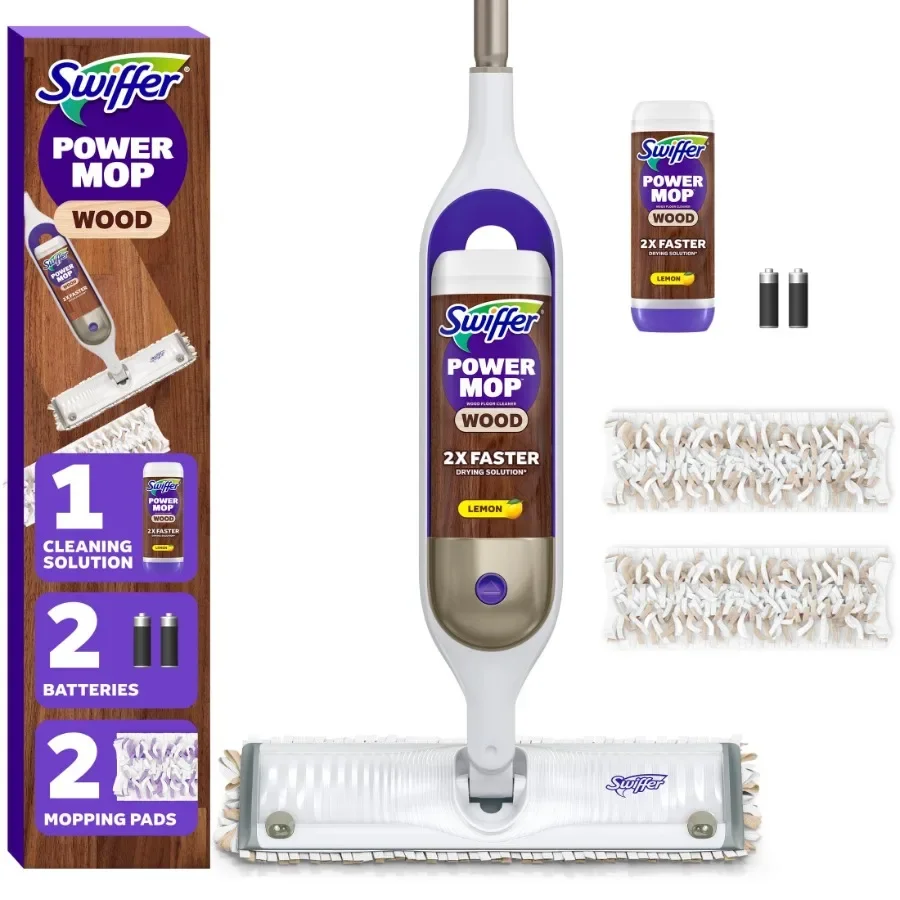 Power Mop Wood Kit for Hardwood Floors: Plastic Handle, Gray, Unscented Refill Solution Microfiber Pads
Power Mop Wood Kit for Hardwood Floors: Plastic Handle, Gray, Unscented Refill Solution Microfiber Pads
