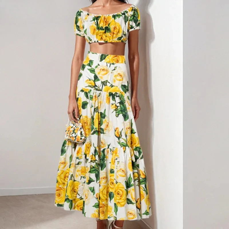 2025Comfort Spring New Versatile Cross border European and American Women's Clothing Style Sexy Printed Folded Skirt Fashion Set 
2025Comfort Spring New Versatile Cross border European and American Women's Clothing Style Sexy Printed Folded Skirt Fashion Set