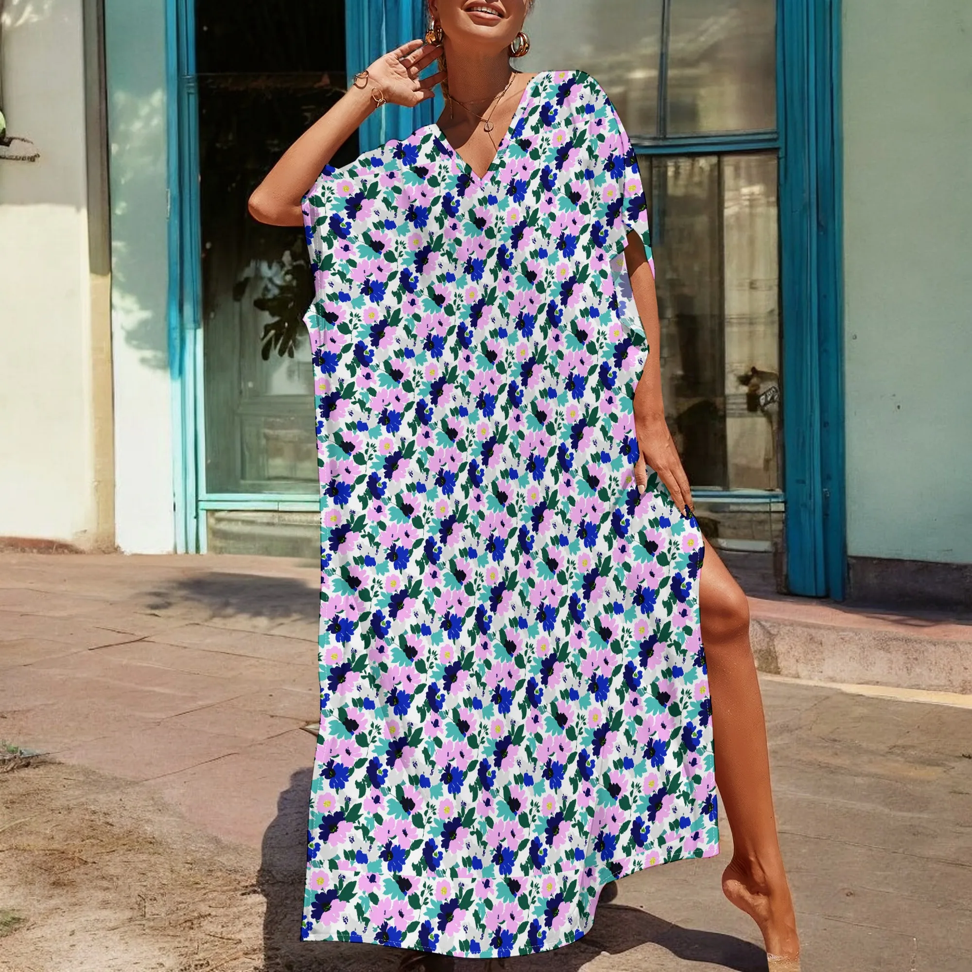 African American Floral Kaftan Dress Plus Size Loose Fit V‑Neck Side Slit S‑3XL Spring Garden Party Vacation Wear
African American Floral Kaftan Dress Plus Size Loose Fit V‑Neck Side Slit S‑3XL Spring Garden Party Vacation Wear