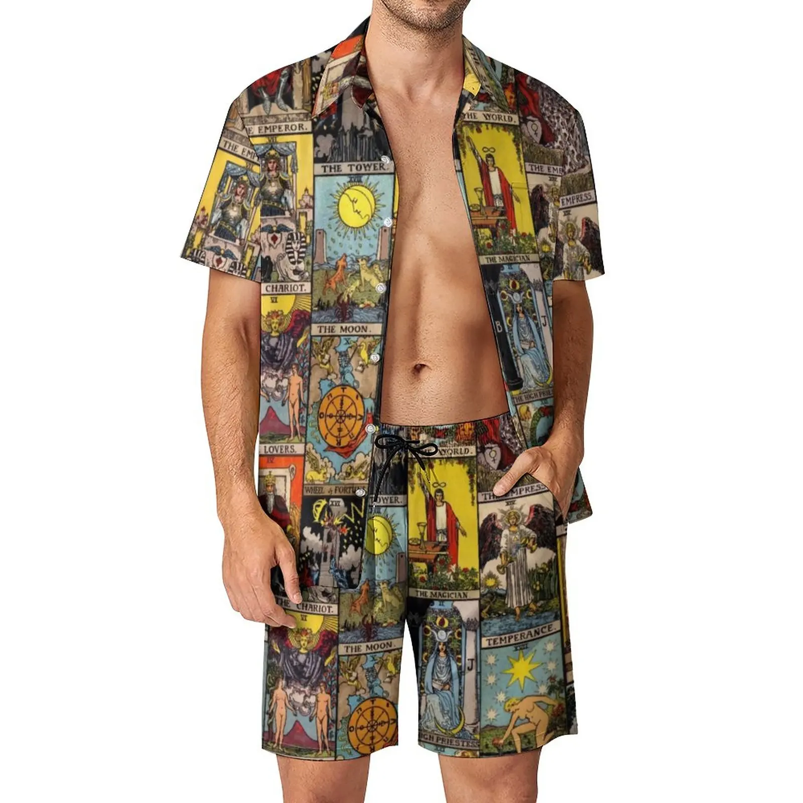 Vintage Moon Men Sets Tarot Art Collage Casual Shirt Set Hawaii Beach Shorts Summer Graphic Suit Two-piece Clothes Large Size
Vintage Moon Men Sets Tarot Art Collage Casual Shirt Set Hawaii Beach Shorts Summer Graphic Suit Two-piece Clothes Large Size