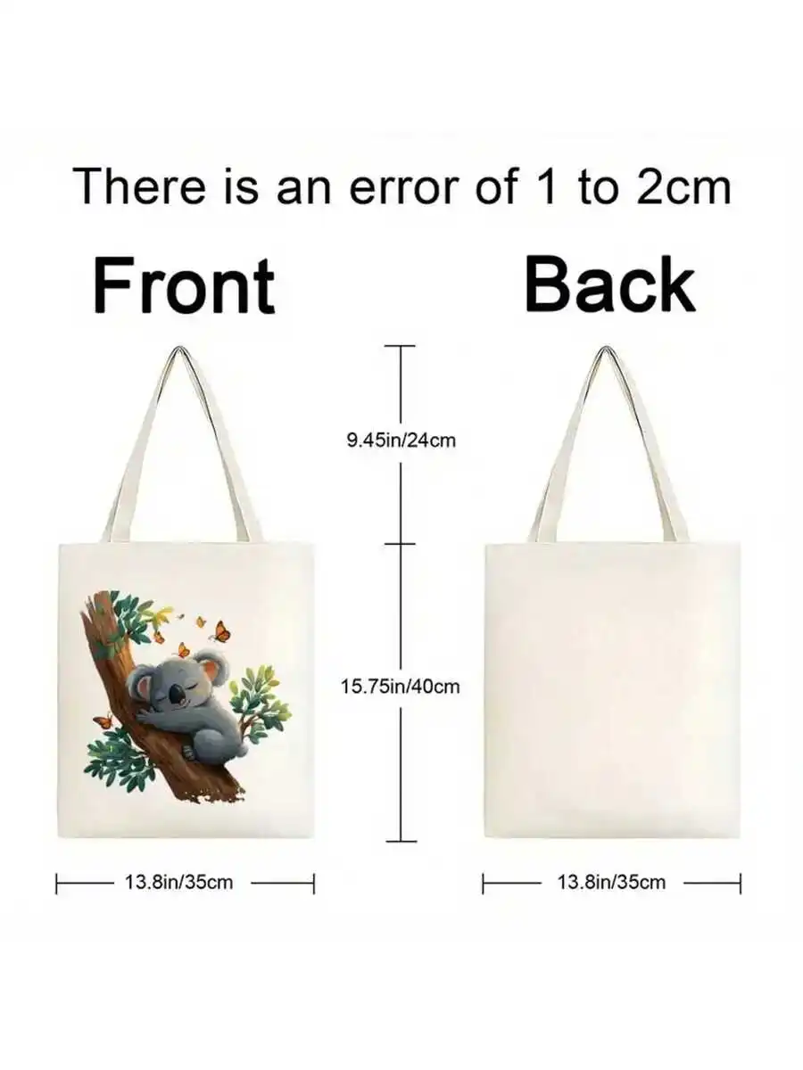 Canvas Tote Bag With Sleeping Koala And Butterflies Print Large Capacity Reusable Shopping Work Commute Bag
Canvas Tote Bag With Sleeping Koala And Butterflies Print Large Capacity Reusable Shopping Work Commute Bag