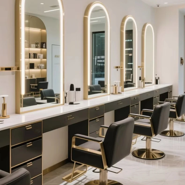 Luxury Modern LED Mirror Design Hair Salon Set Furniture for Mall Application
Luxury Modern LED Mirror Design Hair Salon Set Furniture for Mall Application