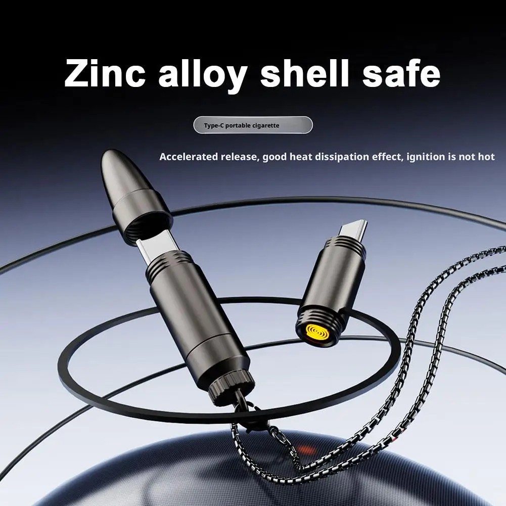 Type-C Mini For Lighter Bullet-shaped Mini Lighter For Mobile Phones Windproof Energy Saving No Built-In Battery Q8E9
Type-C Mini For Lighter Bullet-shaped Mini Lighter For Mobile Phones Windproof Energy Saving No Built-In Battery Q8E9