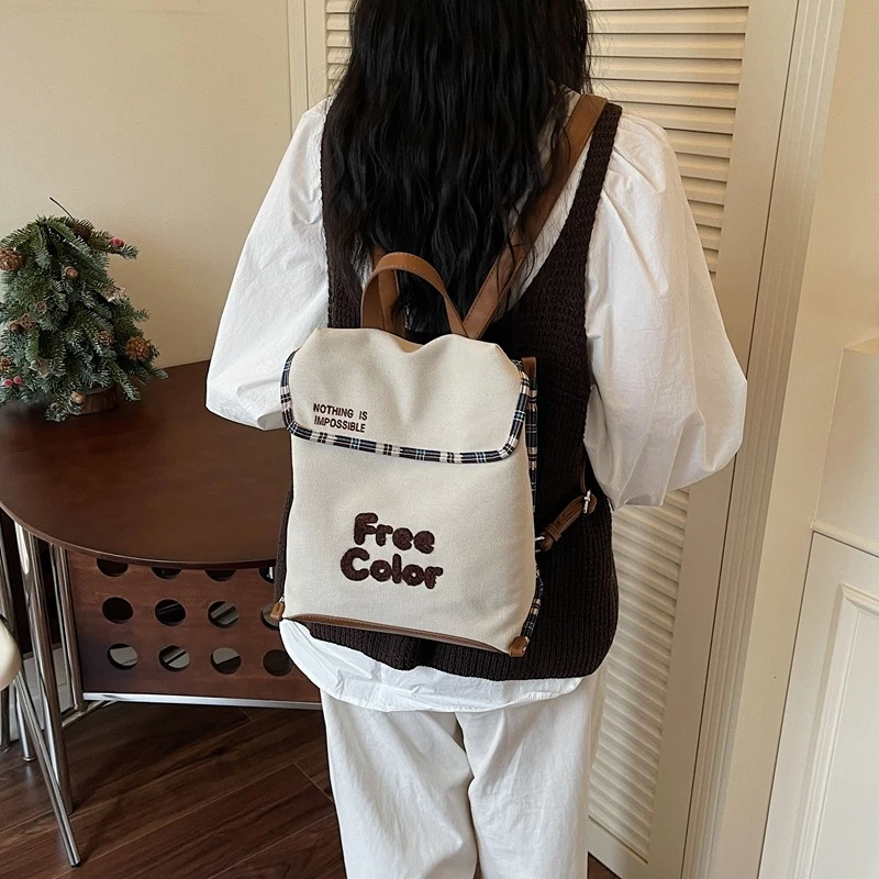 Korean Style Letter Cartoon Canvas Backpack Versatile Lightweight School Bag for Students Casual Commute Fashionable Bookbag
Korean Style Letter Cartoon Canvas Backpack Versatile Lightweight School Bag for Students Casual Commute Fashionable Bookbag