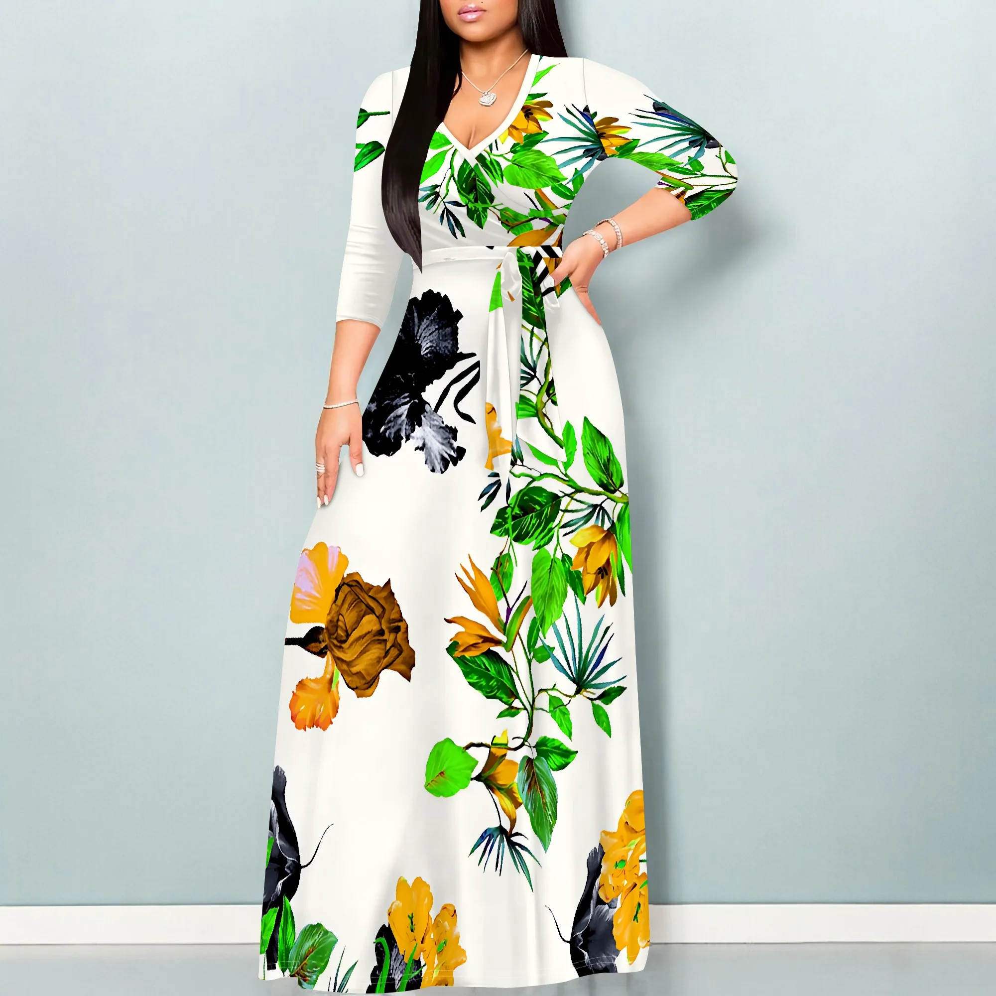 Women's Summer Fashion Printed 3/4 Sleeve Maxi Dress for Women Short Sleeve Long Loose Casual Dresses
Women's Summer Fashion Printed 3/4 Sleeve Maxi Dress for Women Short Sleeve Long Loose Casual Dresses