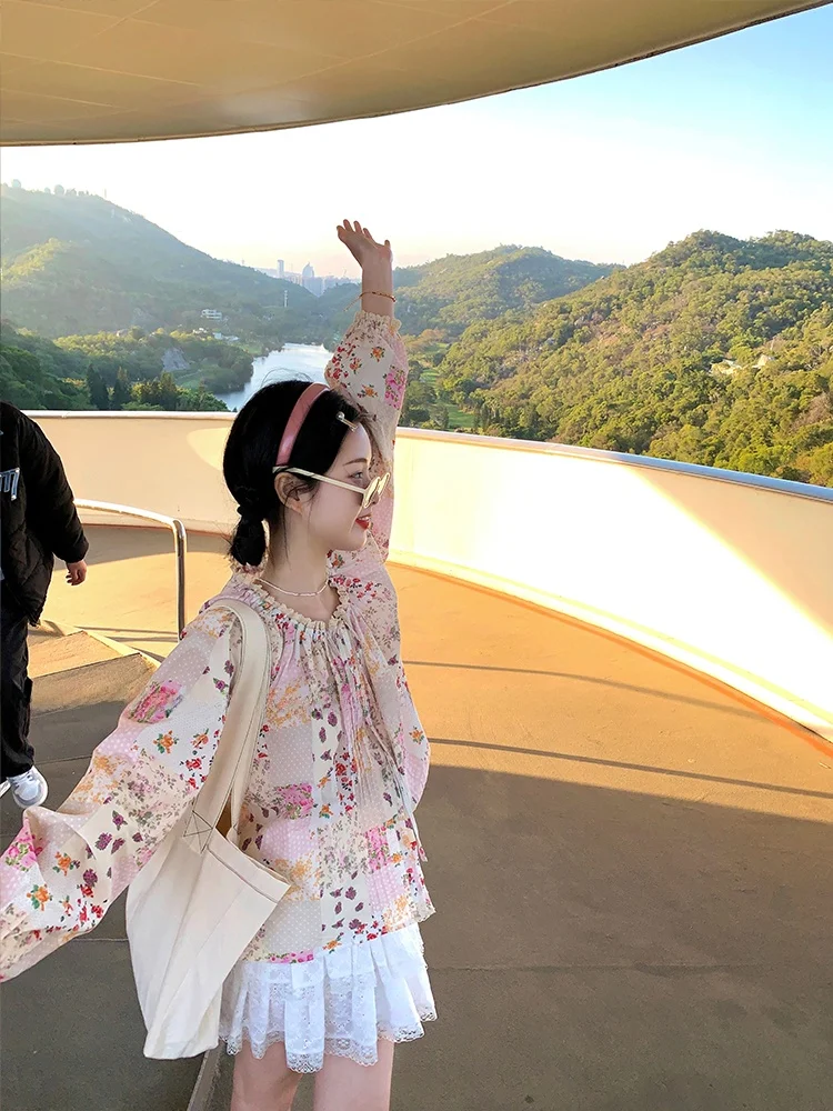 Fufufun Original Design Spring Floral Print Top with Dstring And Bow Girl's Casual Breathable Cotton Long Sve irt
Fufufun Original Design Spring Floral Print Top with Dstring And Bow Girl's Casual Breathable Cotton Long Sve irt