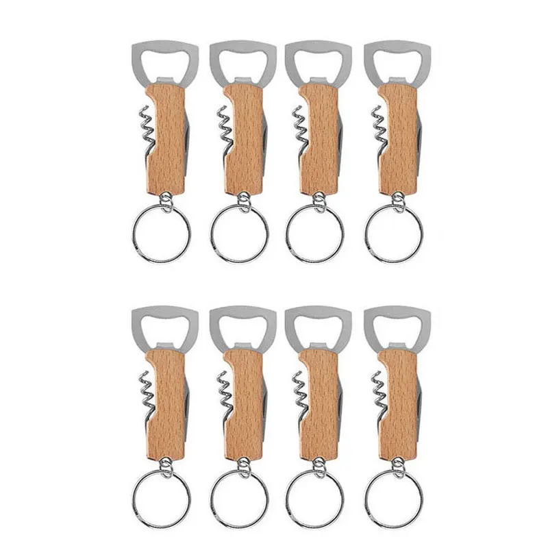 60Pcs Multi-Functional Portable Beer Bottle Opener with Keychain Metal Beech Wood Wine Corkscrew Opener Can Opener Mens Gift
60Pcs Multi-Functional Portable Beer Bottle Opener with Keychain Metal Beech Wood Wine Corkscrew Opener Can Opener Mens Gift