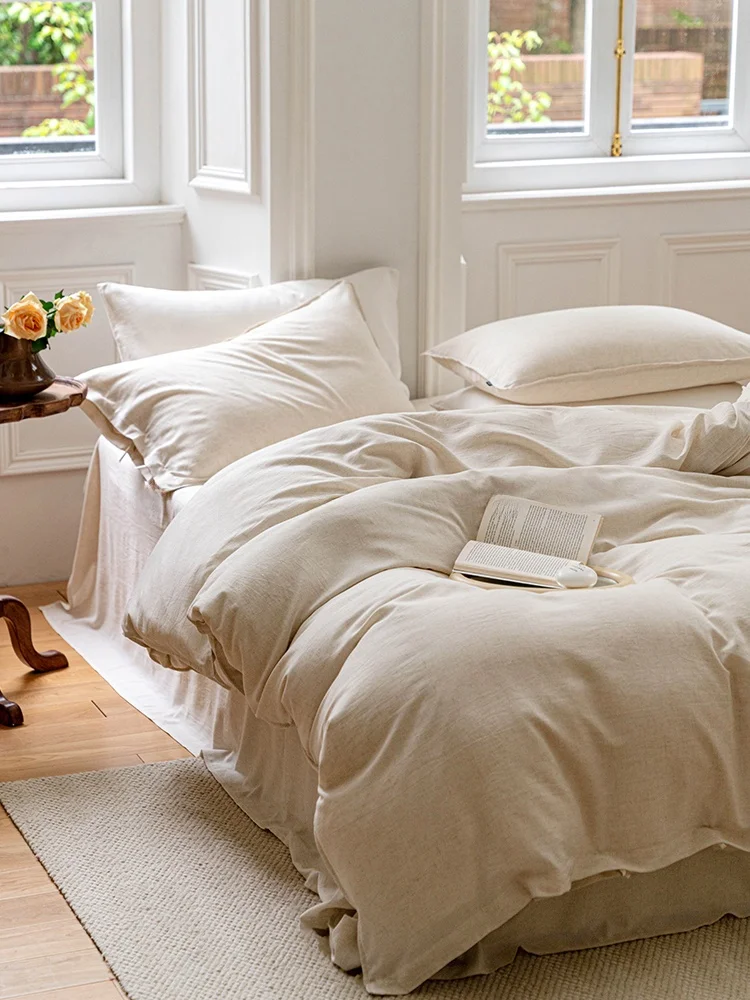 l Breathable Linen Bedding Set Pure Color mat Sle Luxury Feel Modern Simple Design Four Piece Bed eet Set
l Breathable Linen Bedding Set Pure Color mat Sle Luxury Feel Modern Simple Design Four Piece Bed eet Set