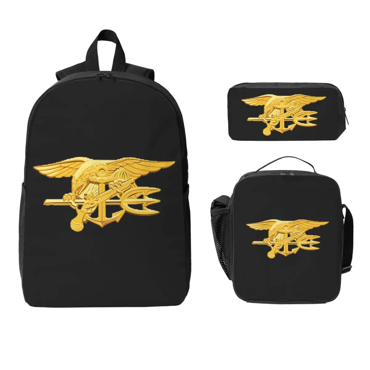 Рюкзак со значком темно-синего цвета, студенческая сумка для книг для мальчиков и девочек, школьная сумка, сумки на плечо для ноутбука, изолированная сумка для обеда 3 шт., пенал
Рюкзак со значком темно-синего цвета, студенческая сумка для книг для мальчиков и девочек, школьная сумка, сумки на плечо для ноутбука, изолированная сумка для обеда 3 шт., пенал