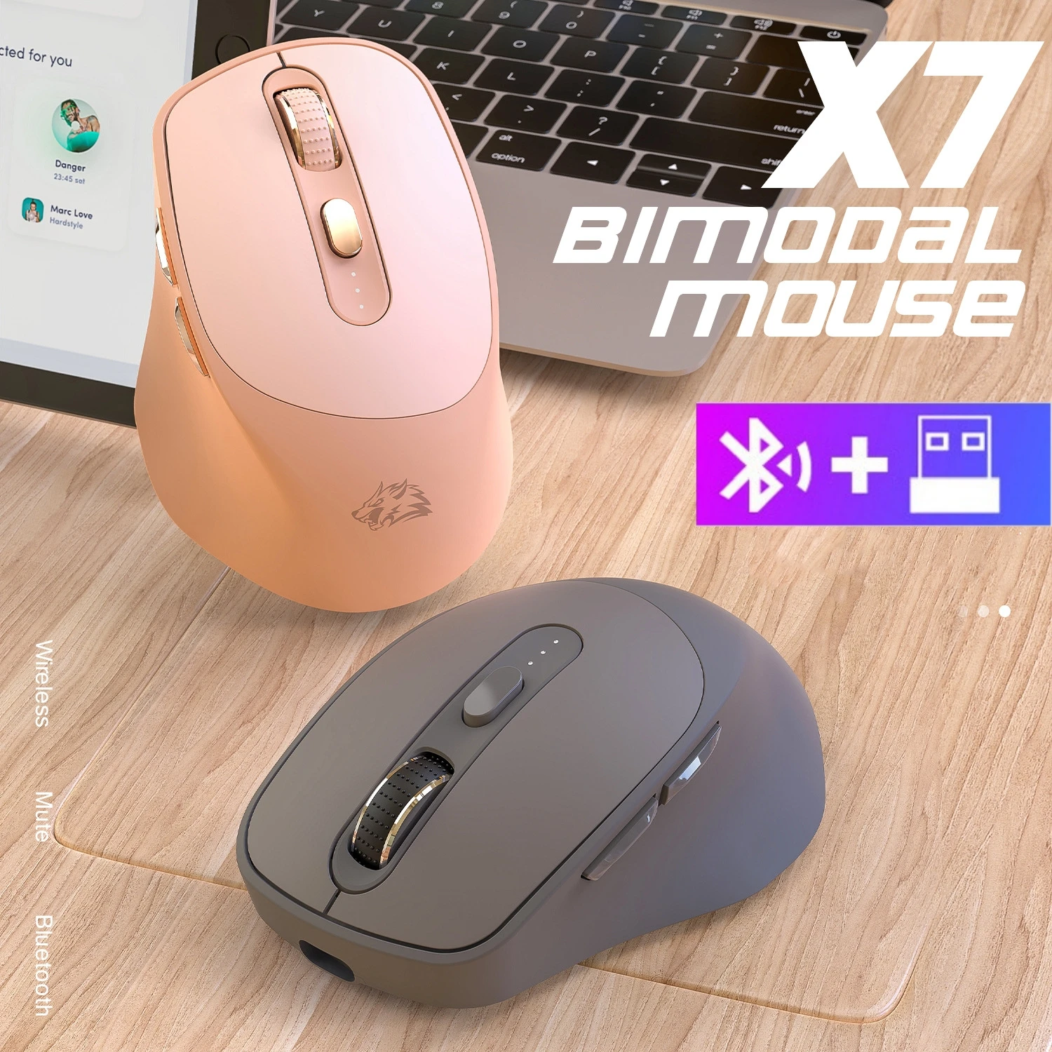 Wireless Mouse Bluetooth 2.4G USB Connection Gaming Mouse 7 Keys 4000 DPI Ergonomic Design Battery Indicator Muted Click X7
Wireless Mouse Bluetooth 2.4G USB Connection Gaming Mouse 7 Keys 4000 DPI Ergonomic Design Battery Indicator Muted Click X7