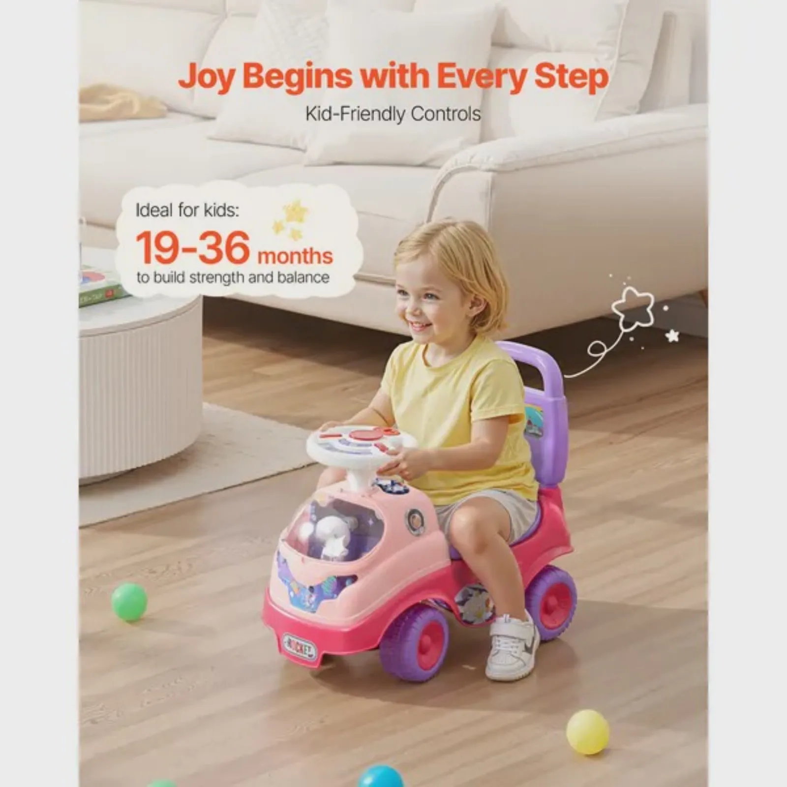 Ride On Toddler Push Car Push Car for Toddler 19 to 36 Months Kids Ride On Toy with Horn & Music 48.5 lbs Load Capacity Under-seat Storage Foot-to-Floor Walker for Toddlers Boys Girls Pink
Ride On Toddler Push Car Push Car for Toddler 19 to 36 Months Kids Ride On Toy with Horn & Music 48.5 lbs Load Capacity Under-seat Storage Foot-to-Floor Walker for Toddlers Boys Girls Pink