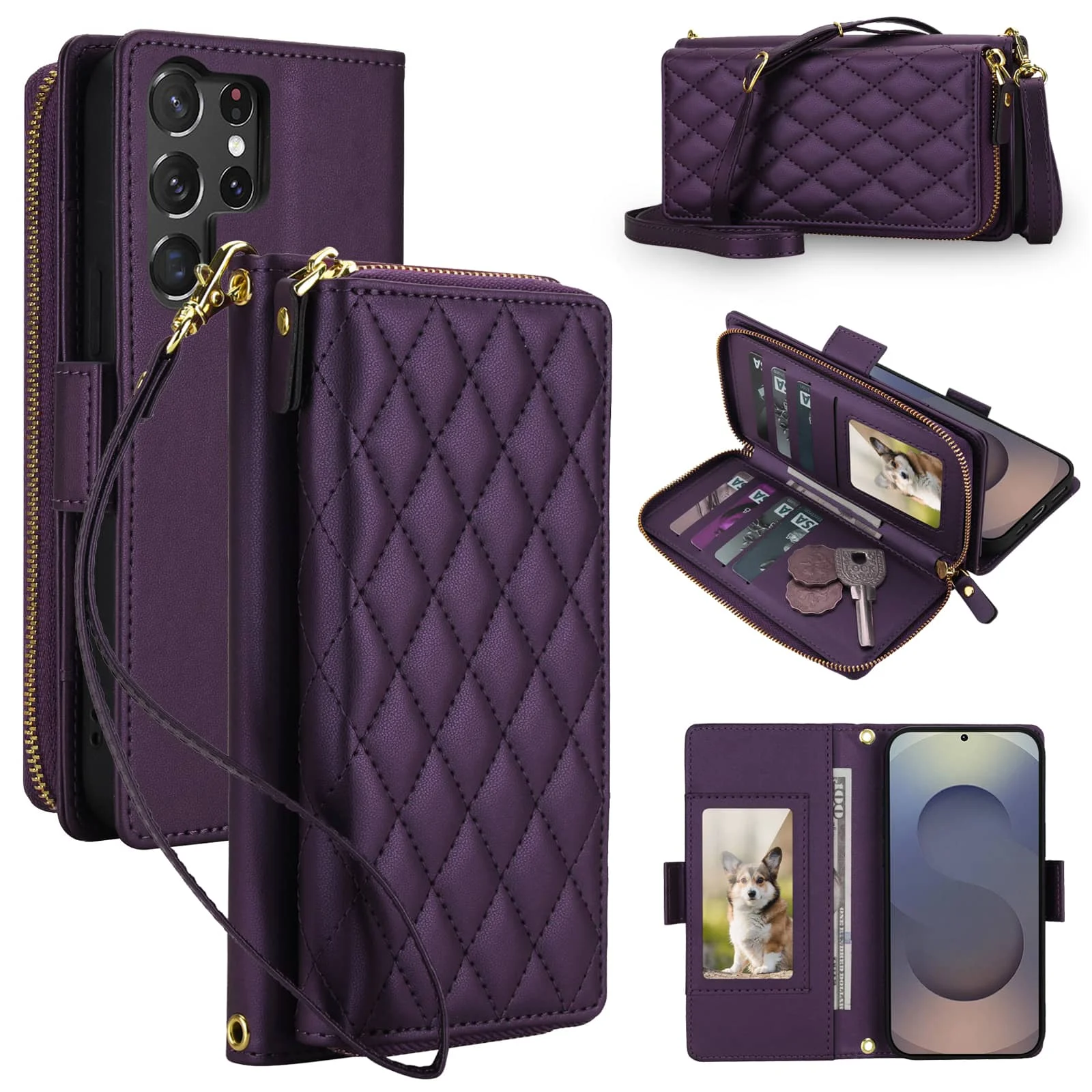 WEFOR Crossbody Wallet Case for Samsung Galaxy S26 S25 Edge S24 S23 Ultra S25 FE, RFID Blocking Zipper Handbag Purse Flip Cover
WEFOR Crossbody Wallet Case for Samsung Galaxy S26 S25 Edge S24 S23 Ultra S25 FE, RFID Blocking Zipper Handbag Purse Flip Cover